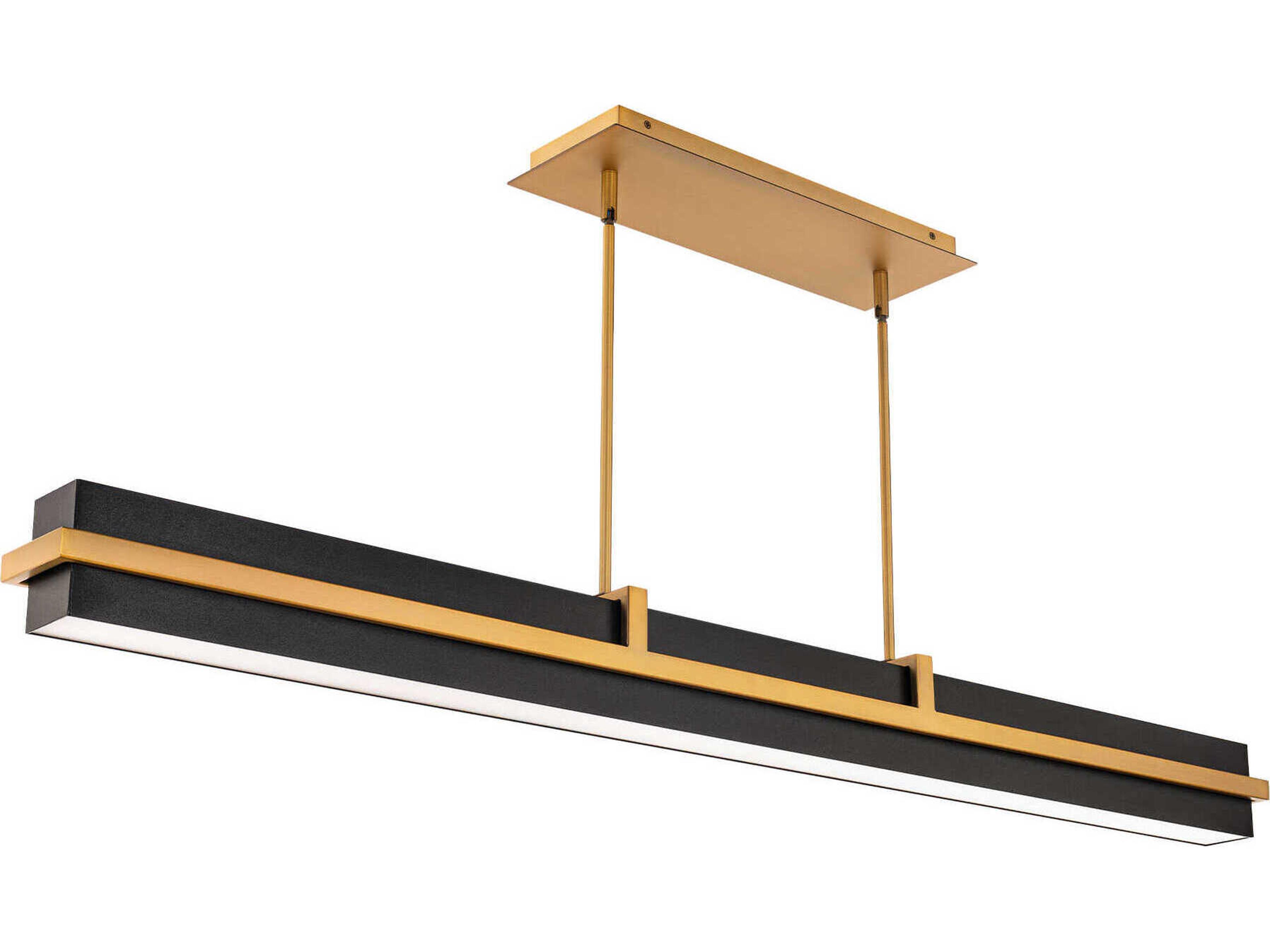Desmond 1-Light Black Aged Brass Geometric Linear Island Pendant