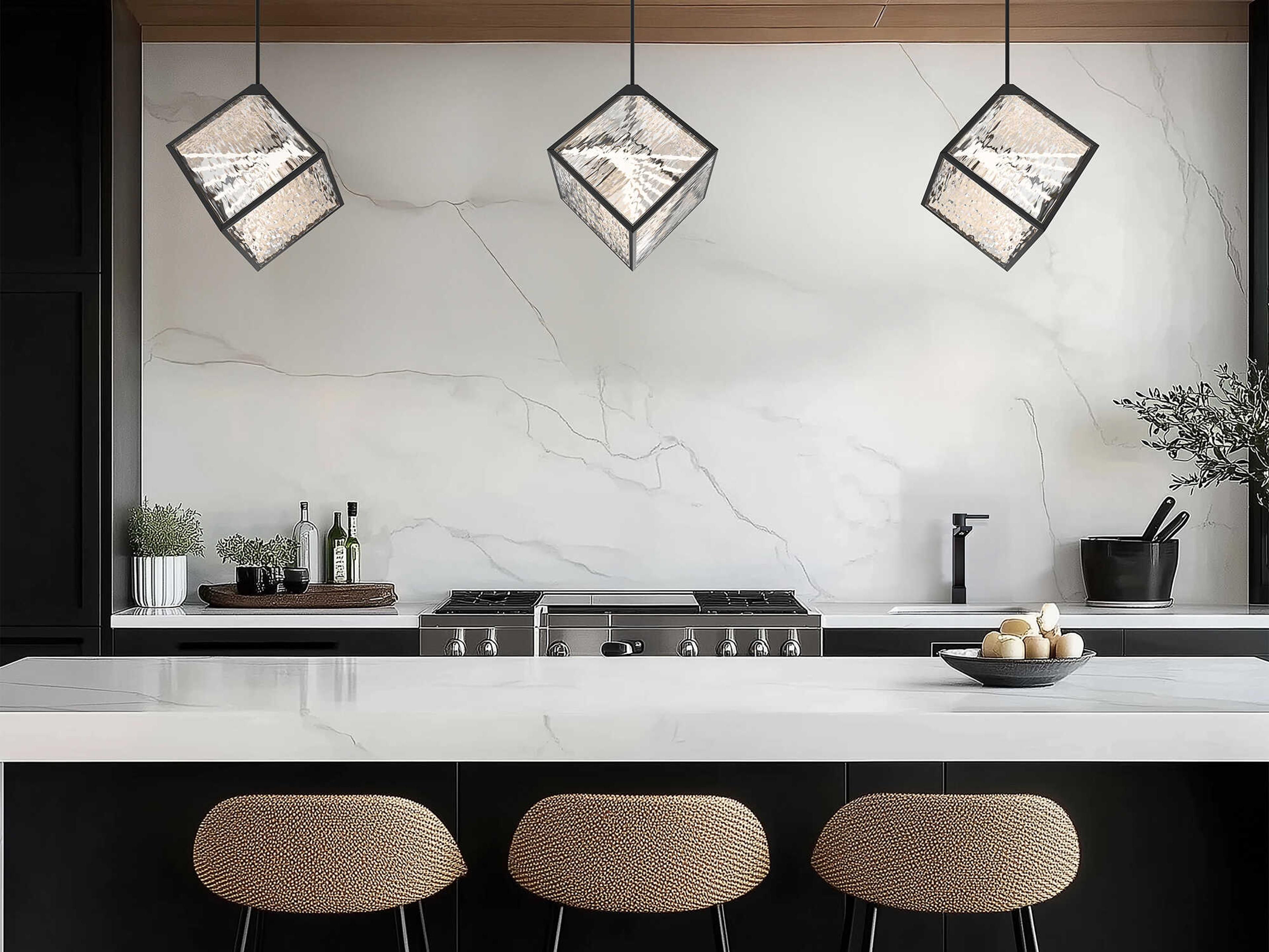 dweLED by WAC Lighting Dyce 1-Light Black Geometric Pendant