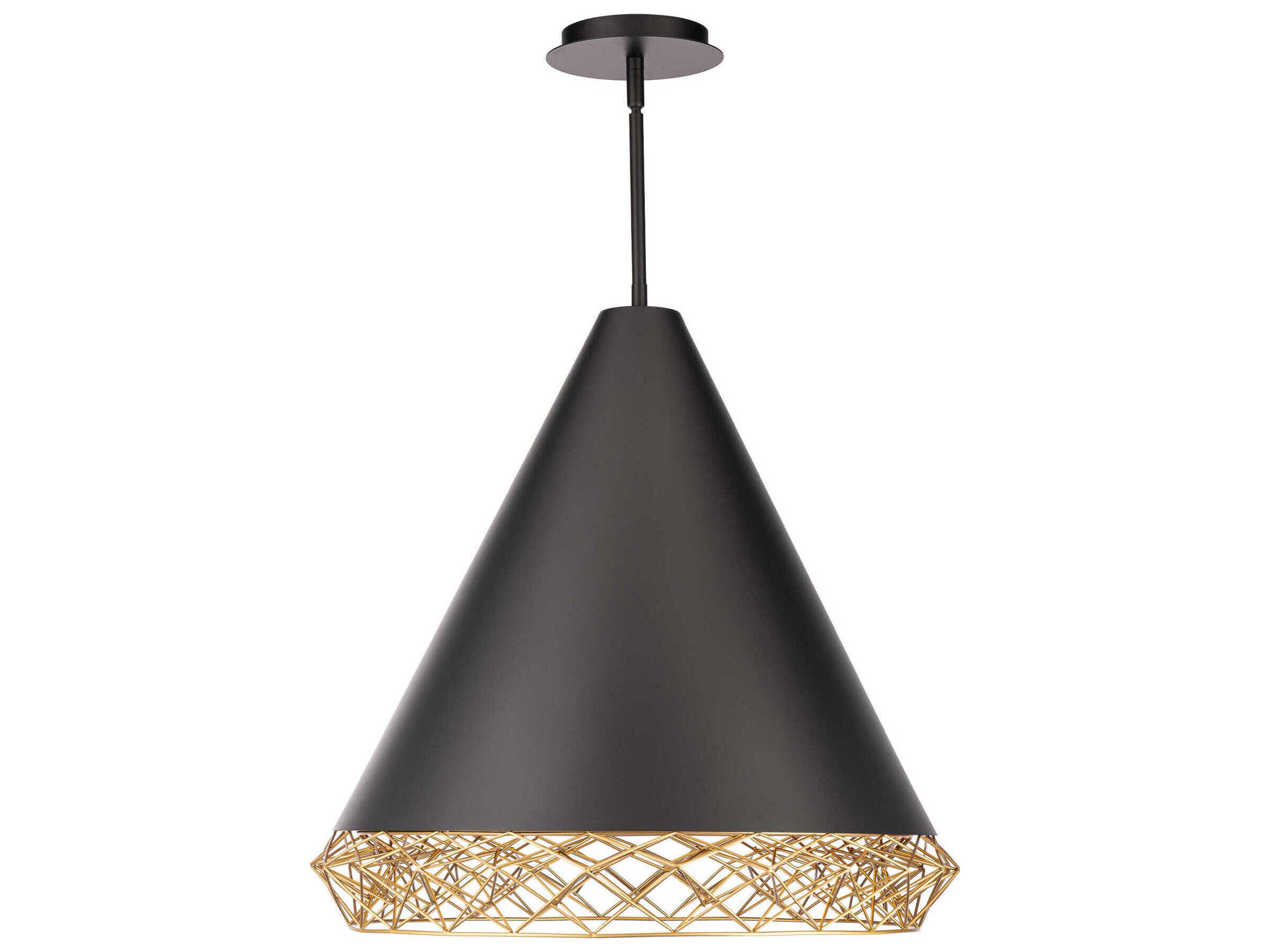 dweLED by WAC Lighting Lacey 1-Light Black Gold LED Pendant