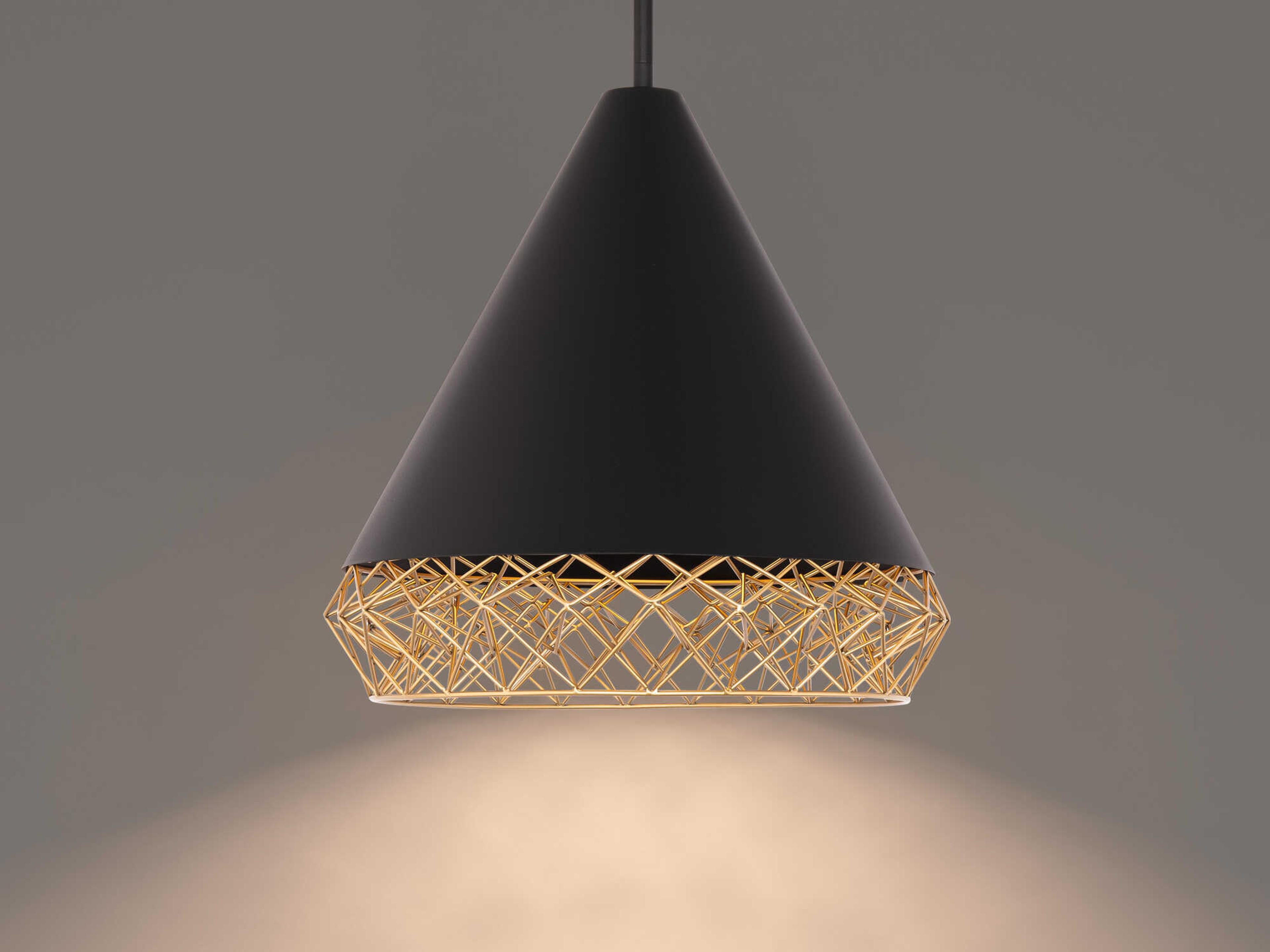 dweLED by WAC Lighting Lacey 1-Light Black Gold LED Pendant