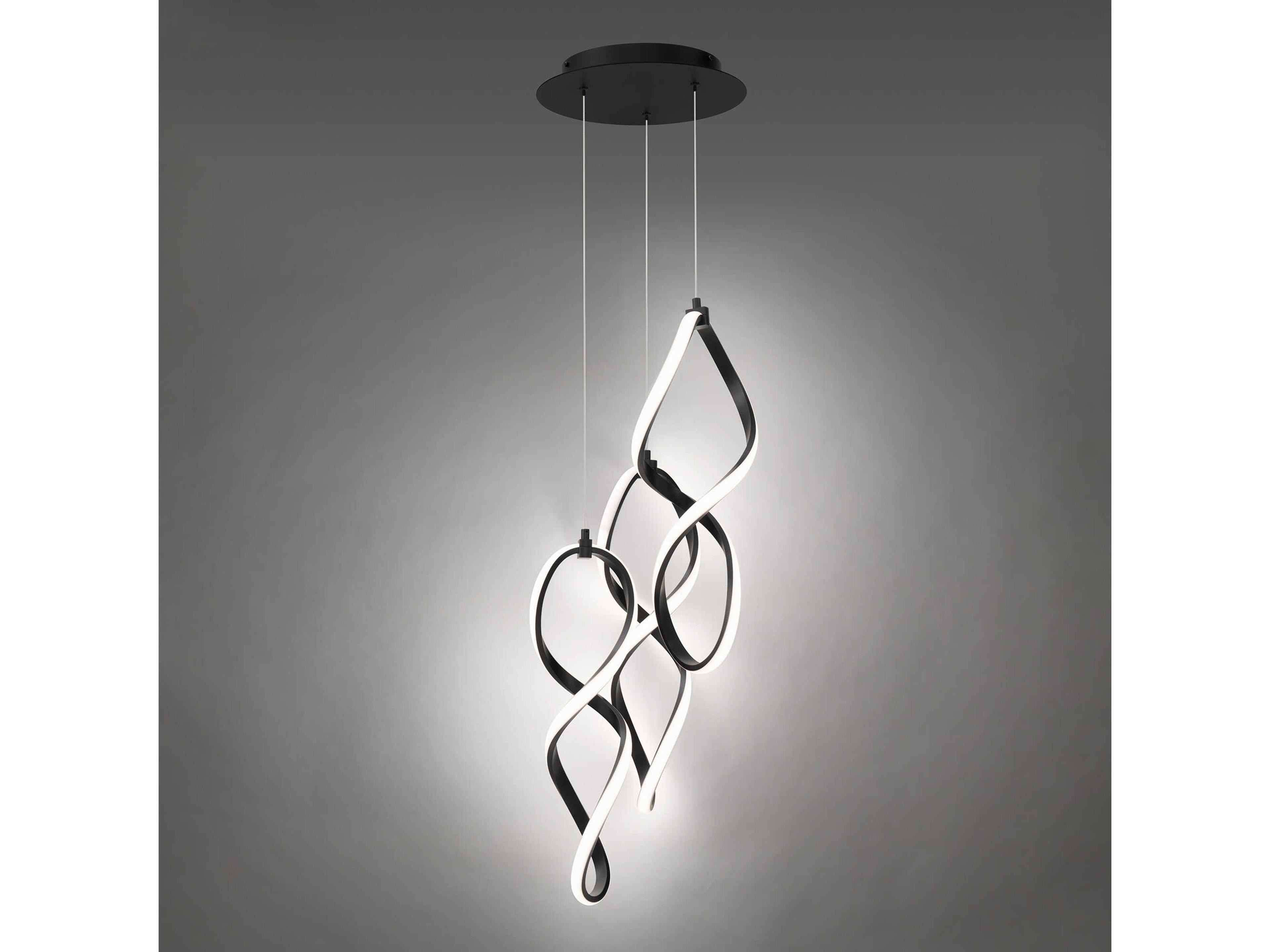 dweLED by WAC Lighting Interlace 3-Light Black Mini Pendant