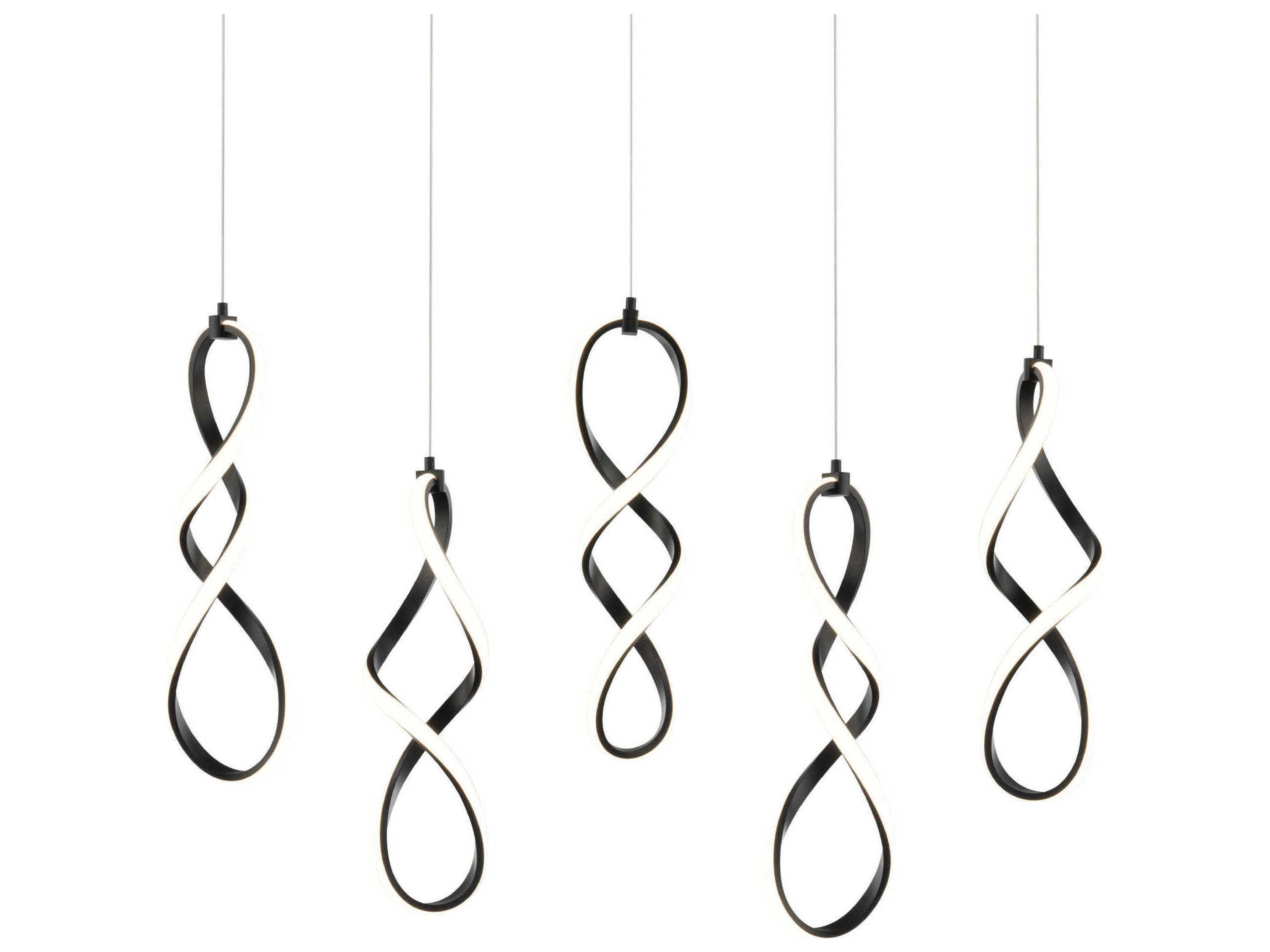 Interlace 5-Light Black Island Pendant