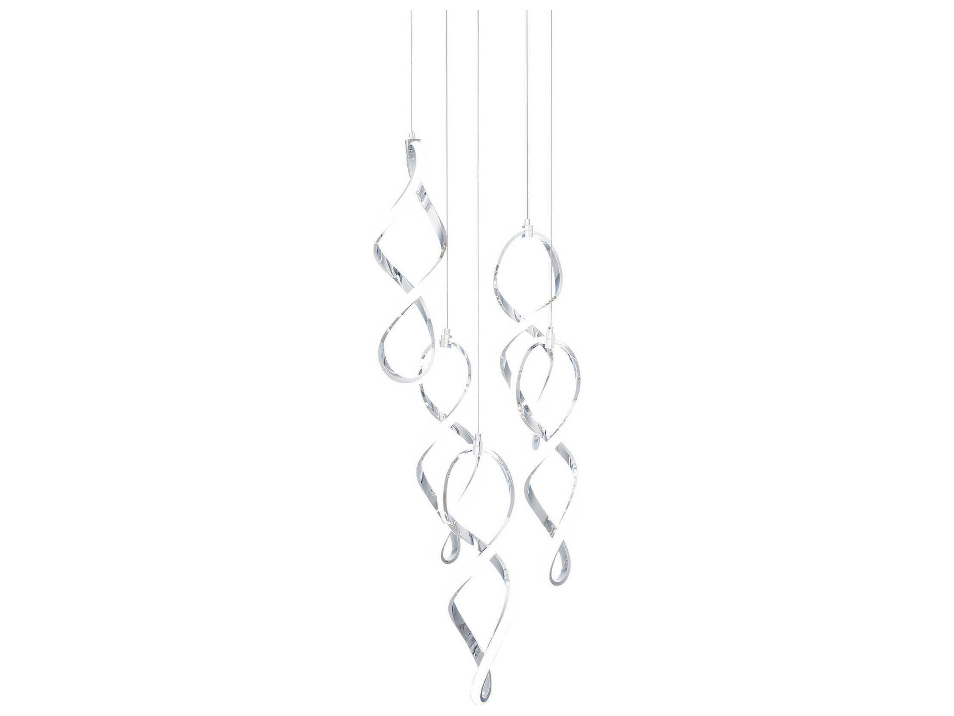 dweLED by WAC Lighting Interlace 5-Light Chrome Pendant