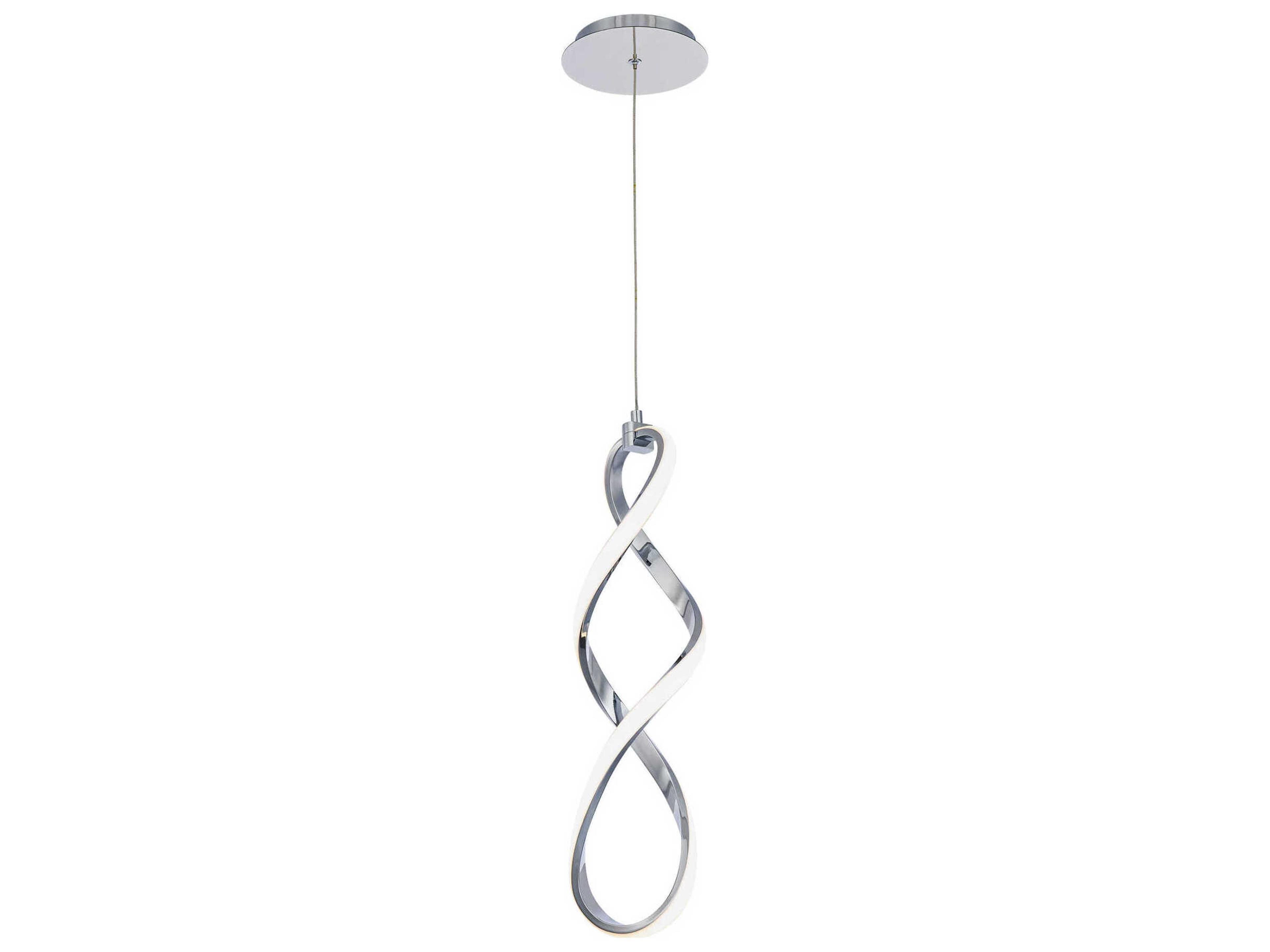 dweLED Interlace LED Pendant Light in Chrome Modern Helical Design
