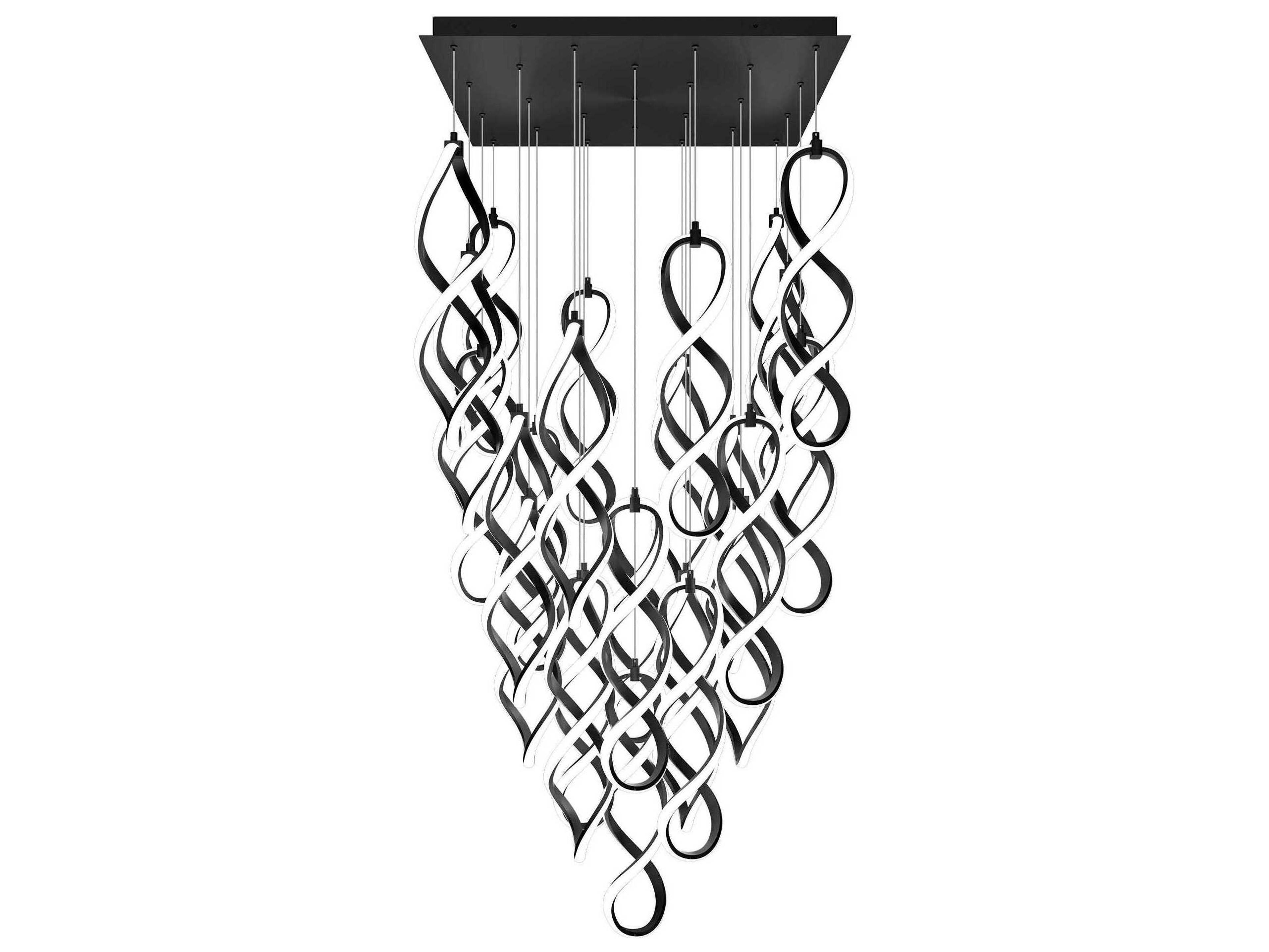 dweLED by WAC Lighting Interlace 25-Light Black Pendant
