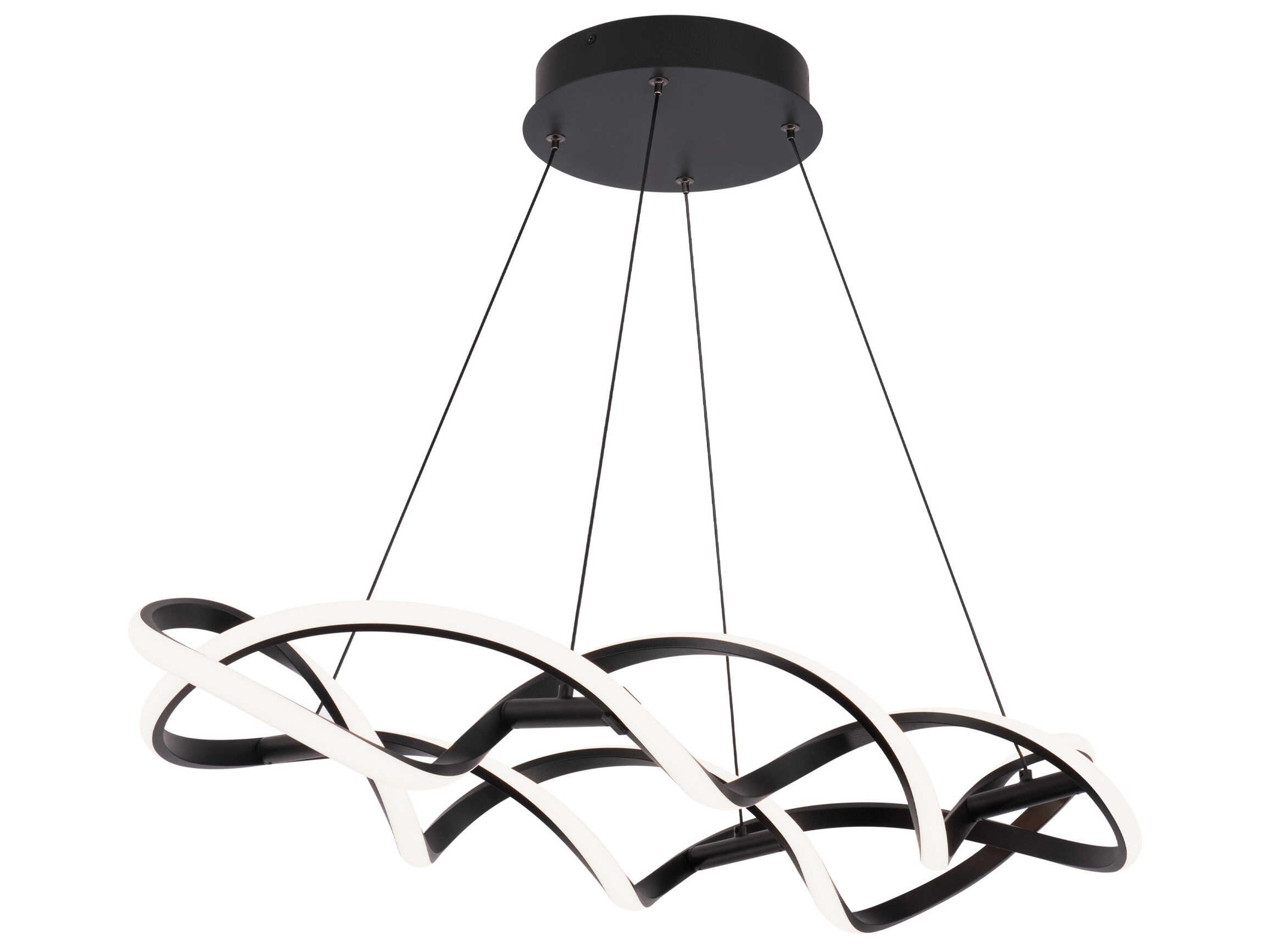 Interlace 1-Light Black LED Island Pendant