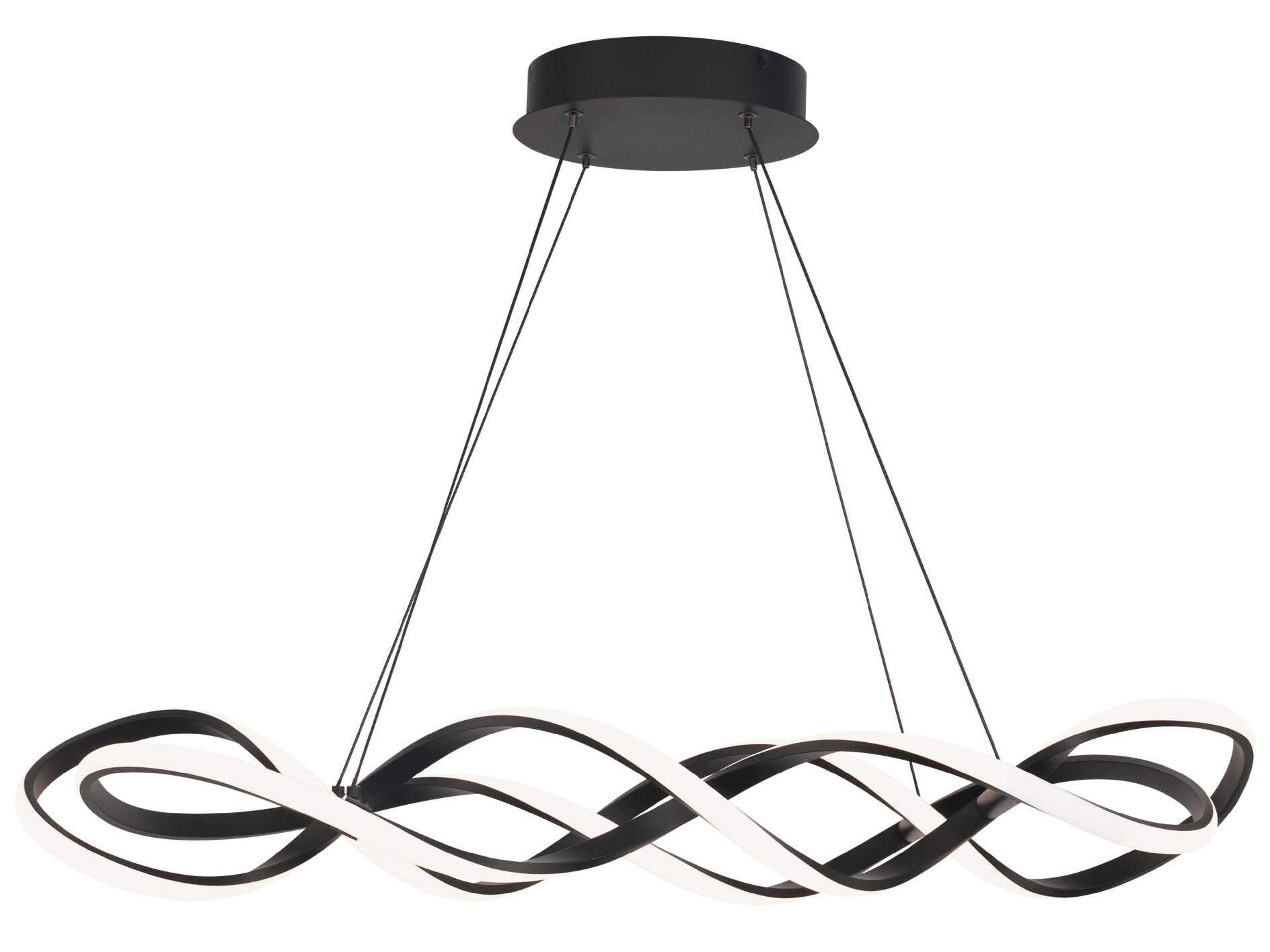 dweLED by WAC Lighting Interlace 1-Light Black LED Island Pendant