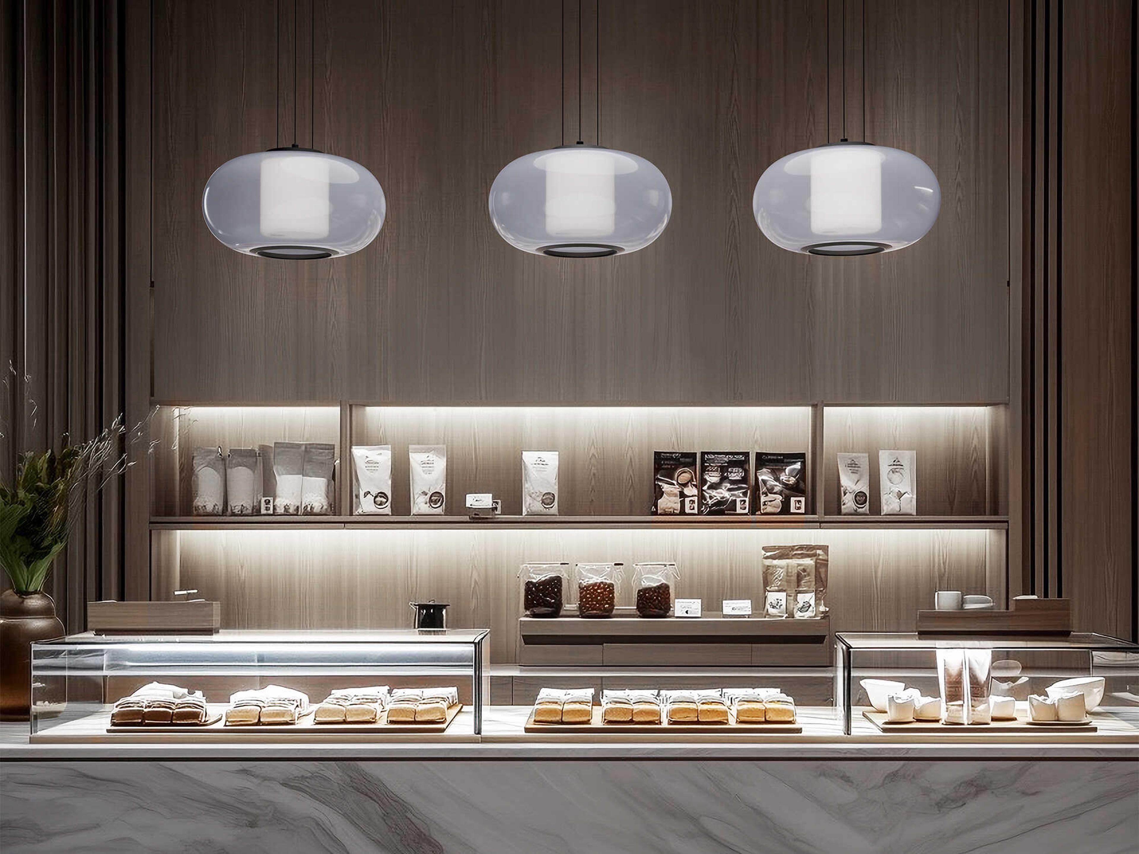 dweLED by WAC Lighting Doma 1-Light Black Round Pendant