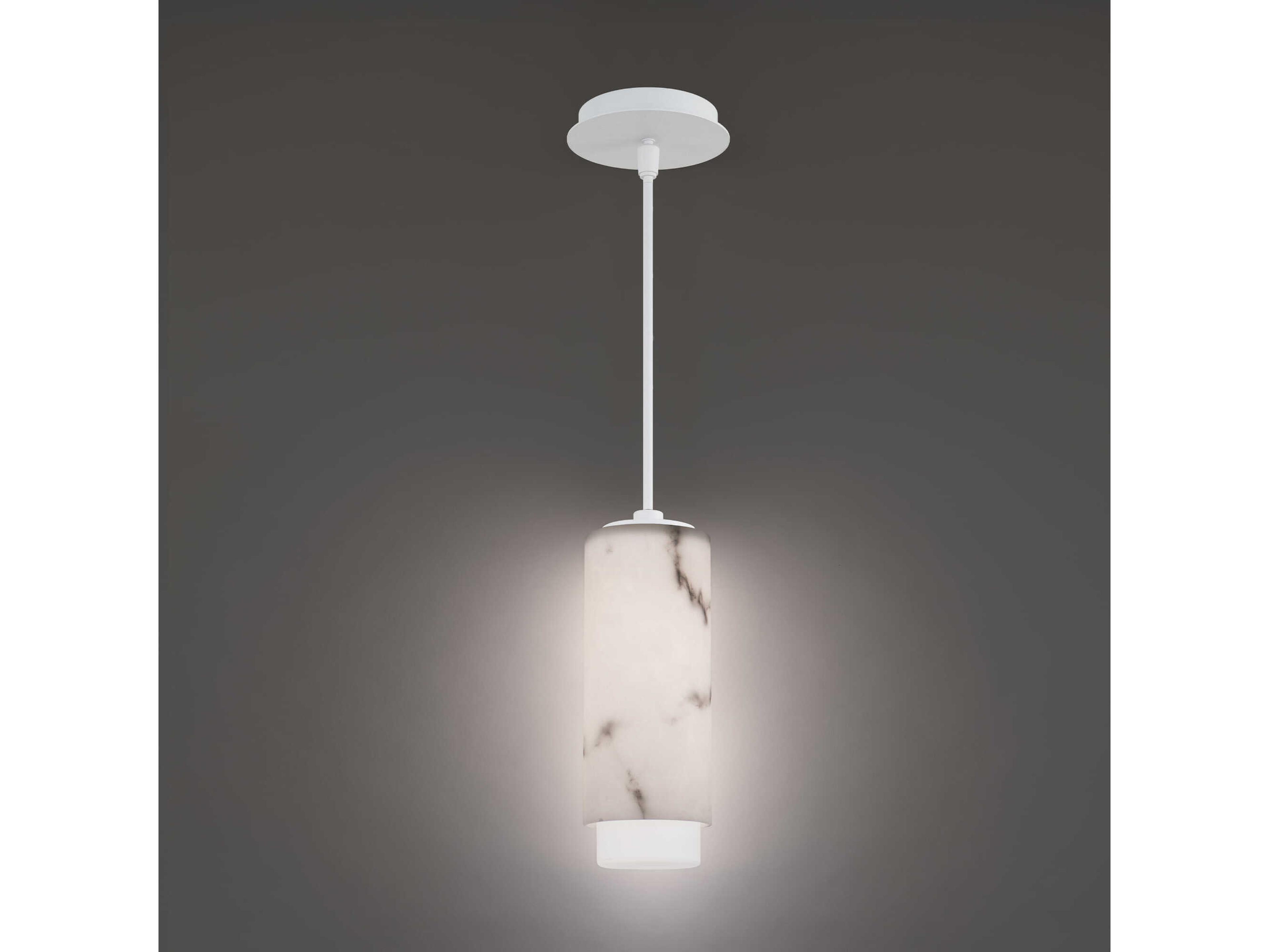 dweLED by WAC Lighting Aragon 1-Light White Cylinder Mini Pendant