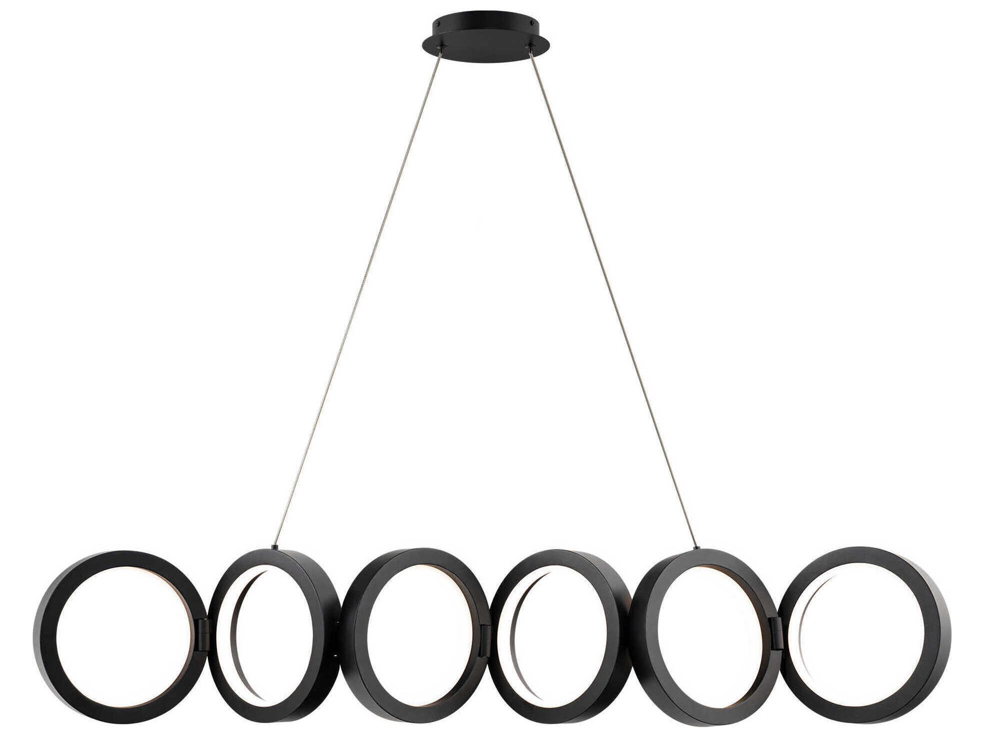 Cabot 6-Light Black Linear Round Island Pendant