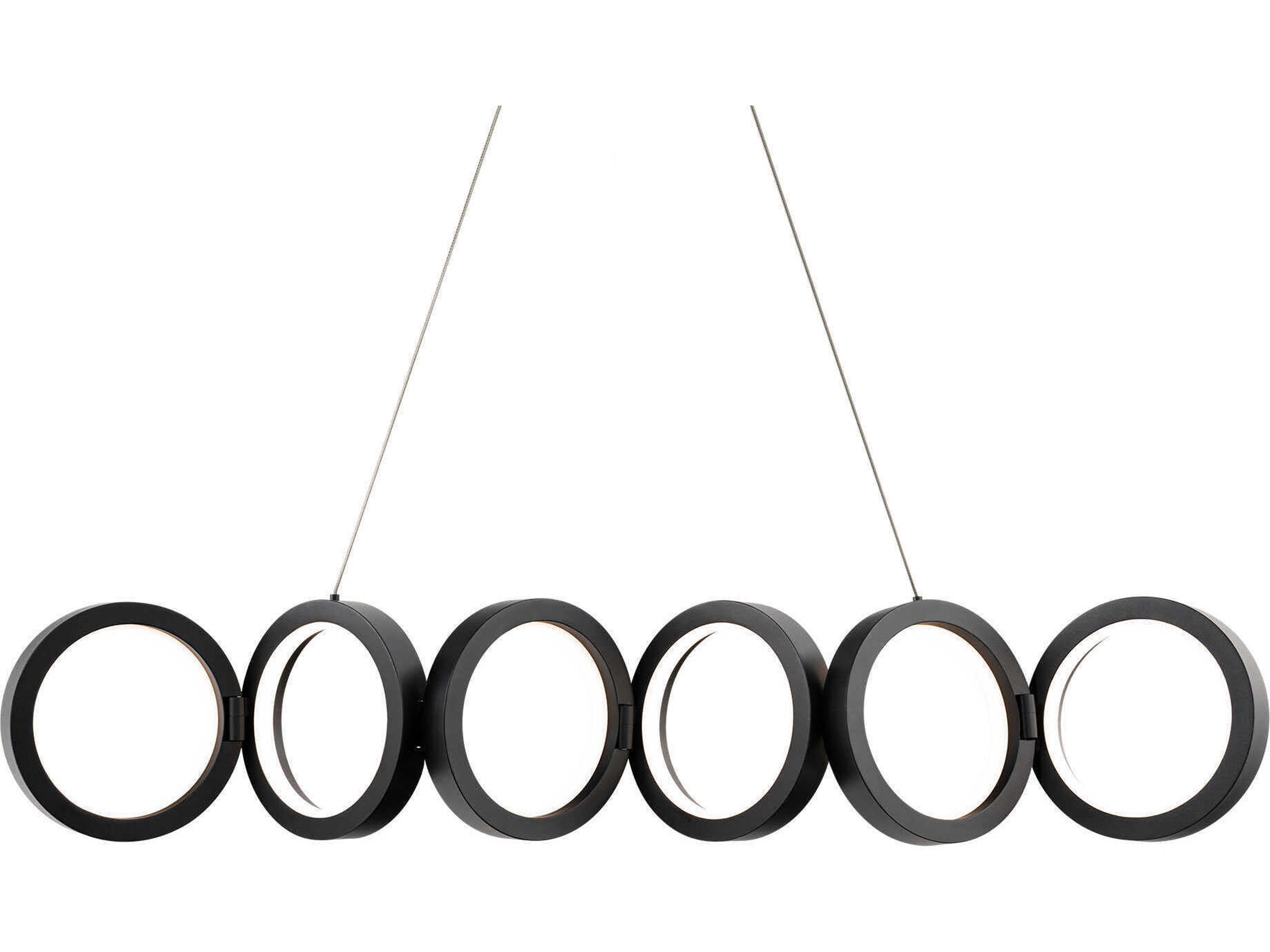 dweLED by WAC Lighting Cabot 6-Light Black Linear Round Island Pendant