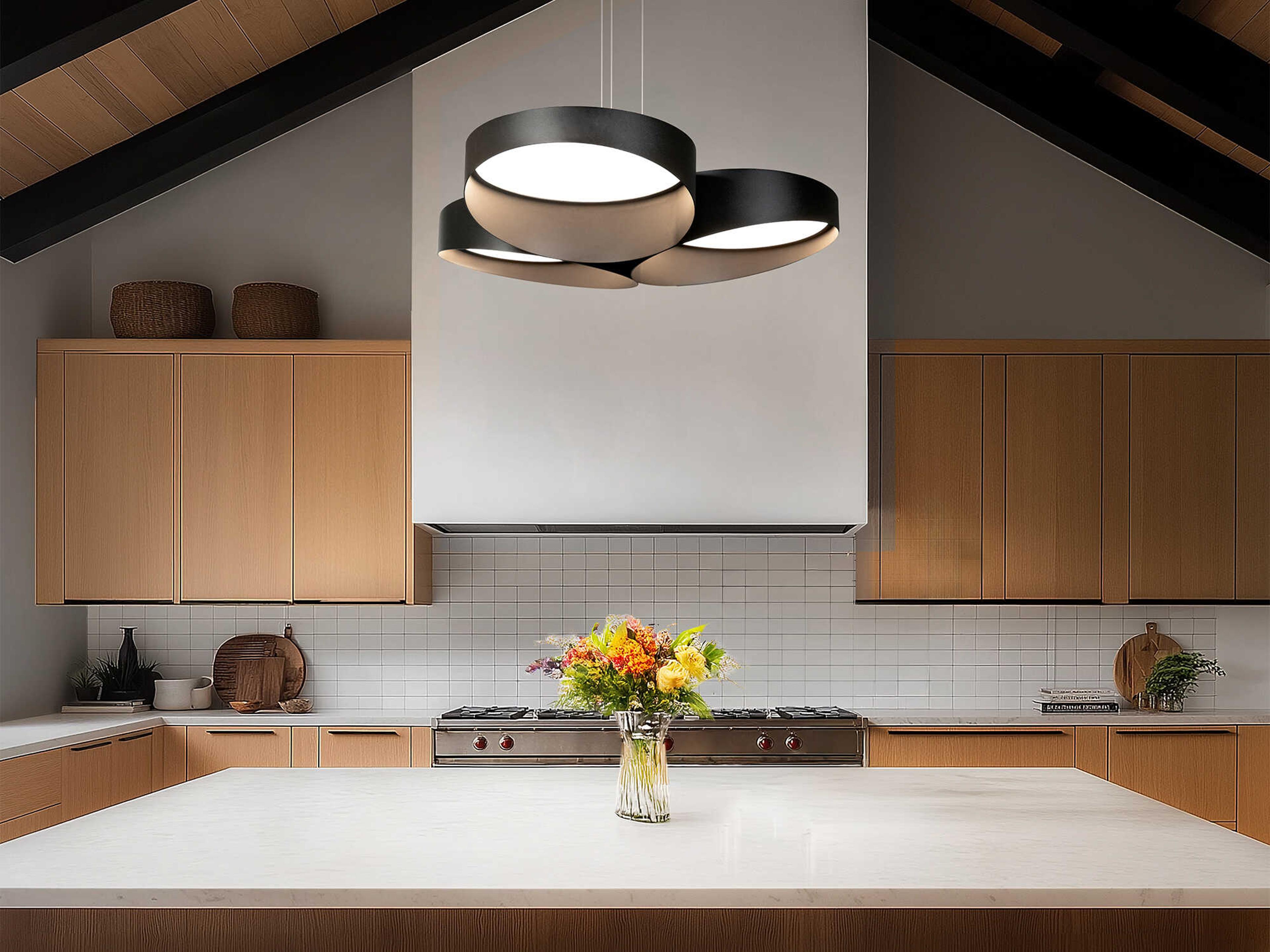 dweLED by WAC Lighting Triolet 3-Light Black Round Pendant