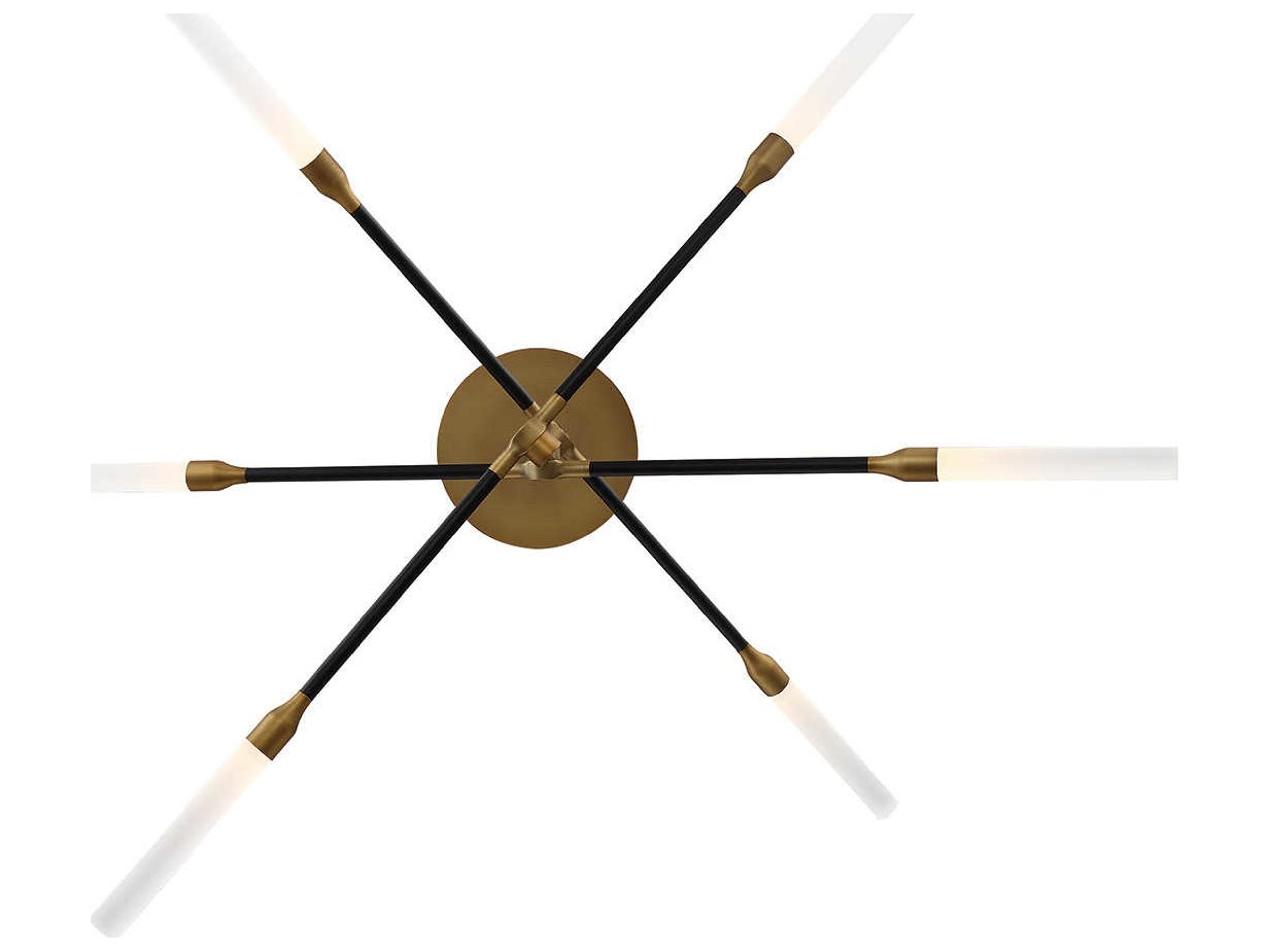 dweLED by WAC Lighting Houdini 6-Light Black Aged Brass LED Linear Pendant