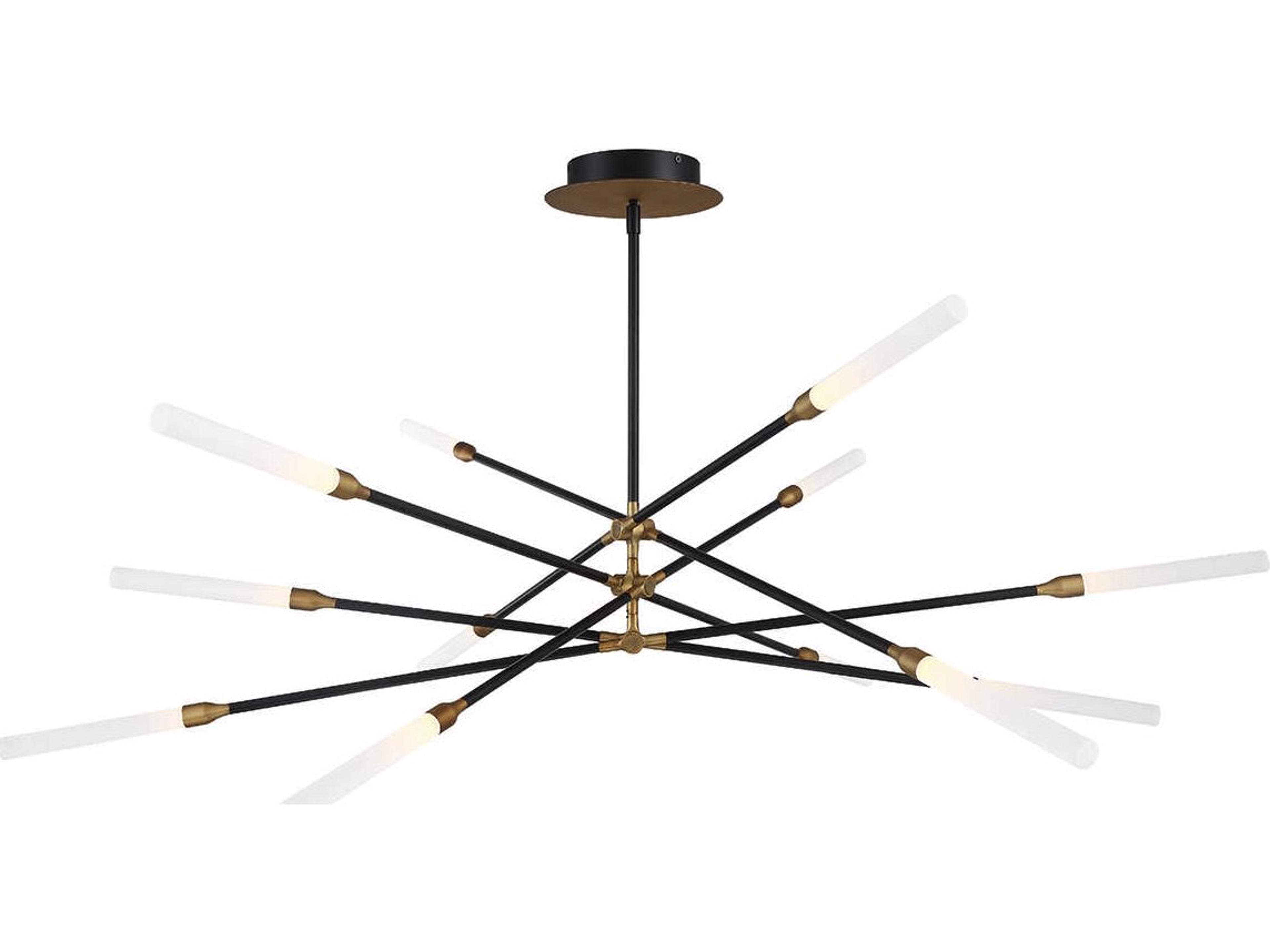 dweLED by WAC Lighting Houdini 12-Light Black Aged Brass LED Pendant