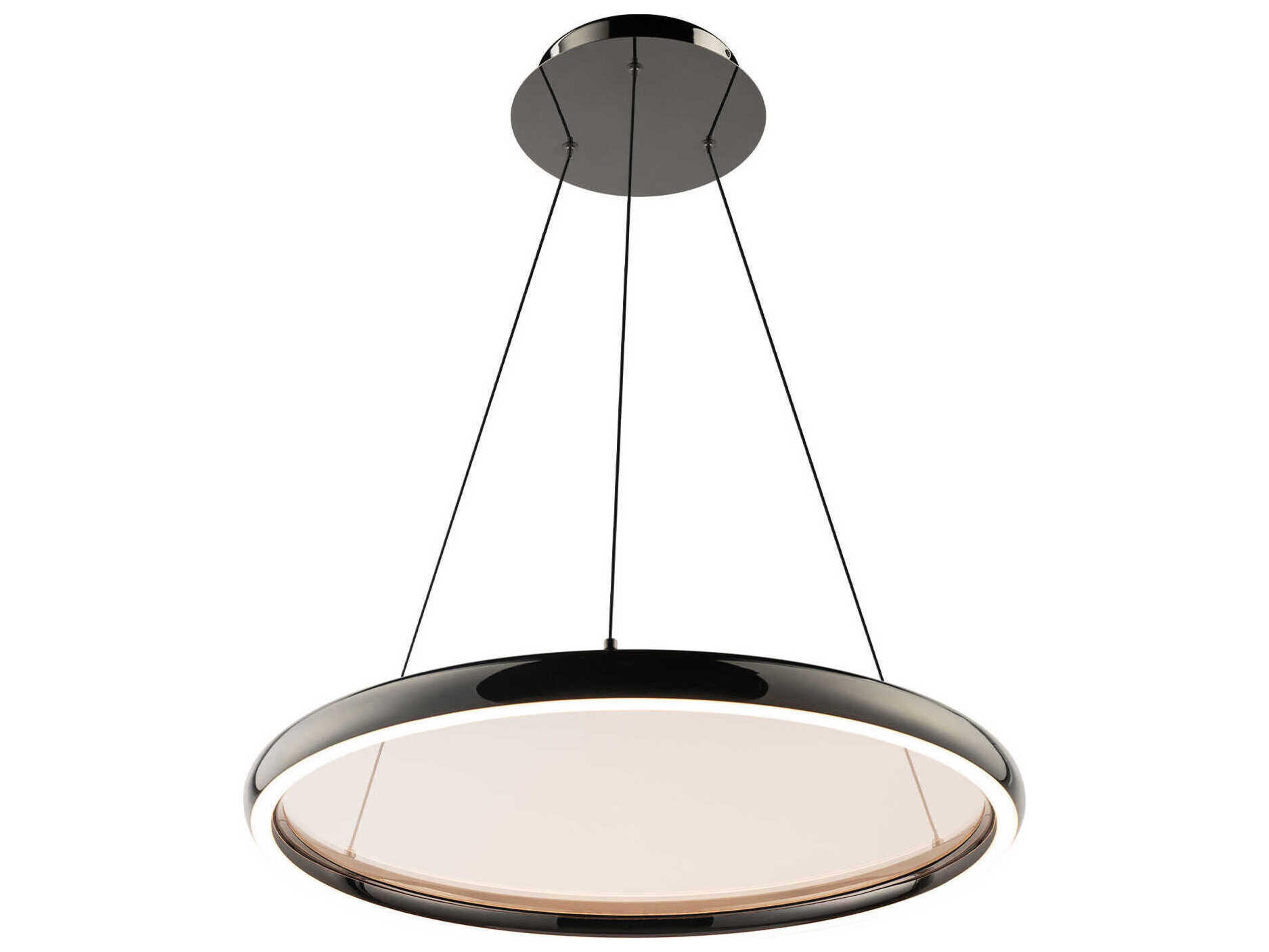 dweLED by WAC Lighting Huxley 1-Light Black Chrome Round Pendant