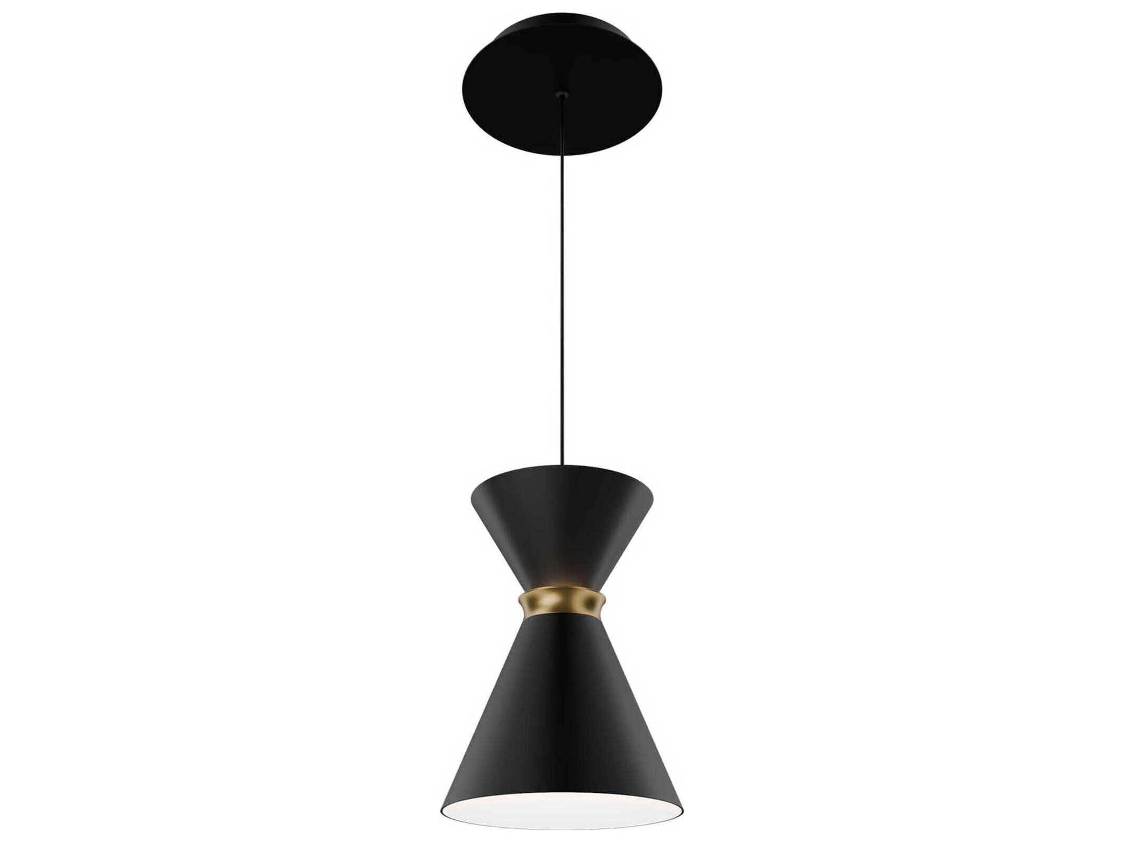 Pin Up 1-Light Black Aged Brass Mini Pendant