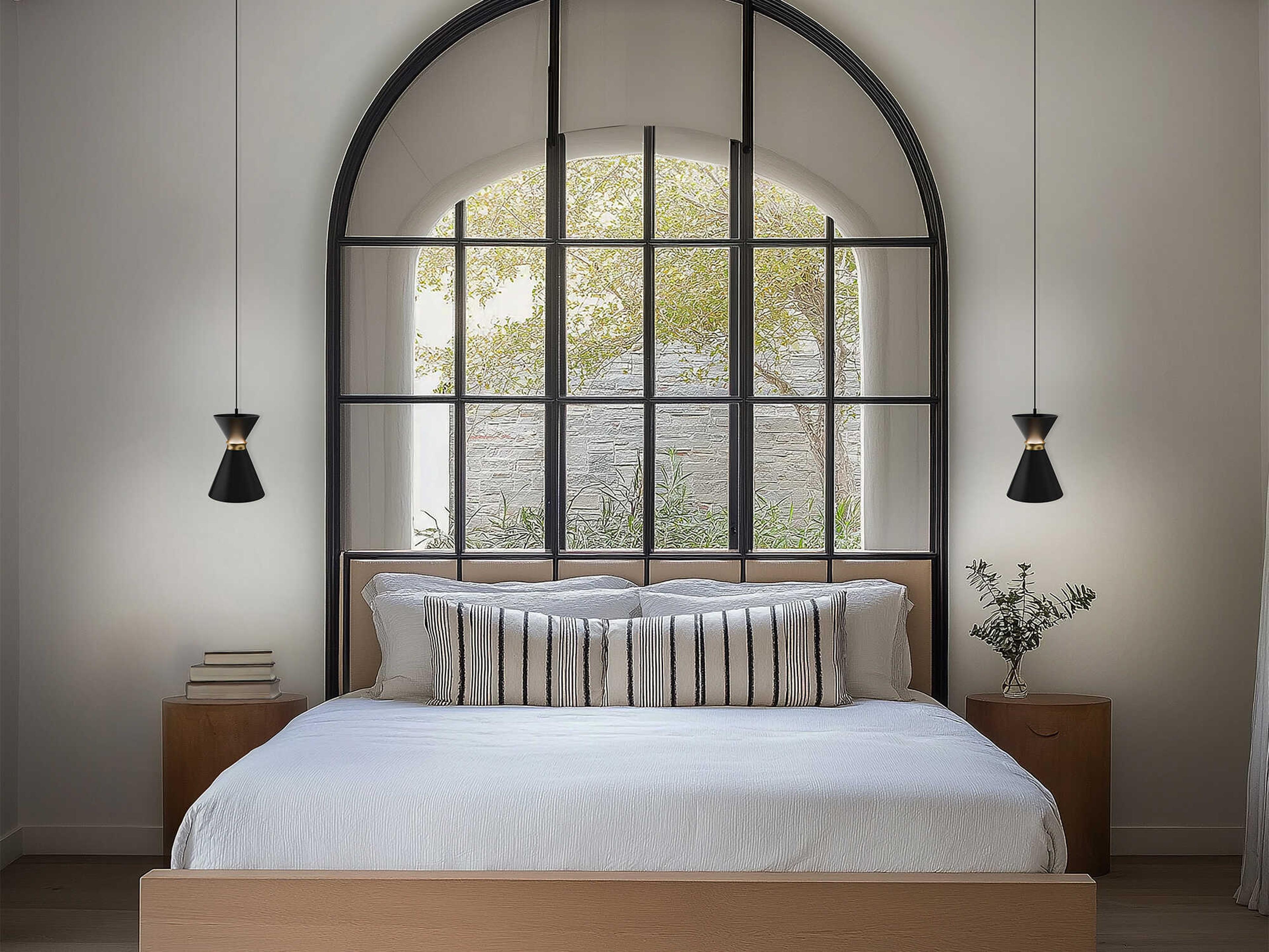 dweLED by WAC Lighting Pin Up 1-Light Black Aged Brass Mini Pendant