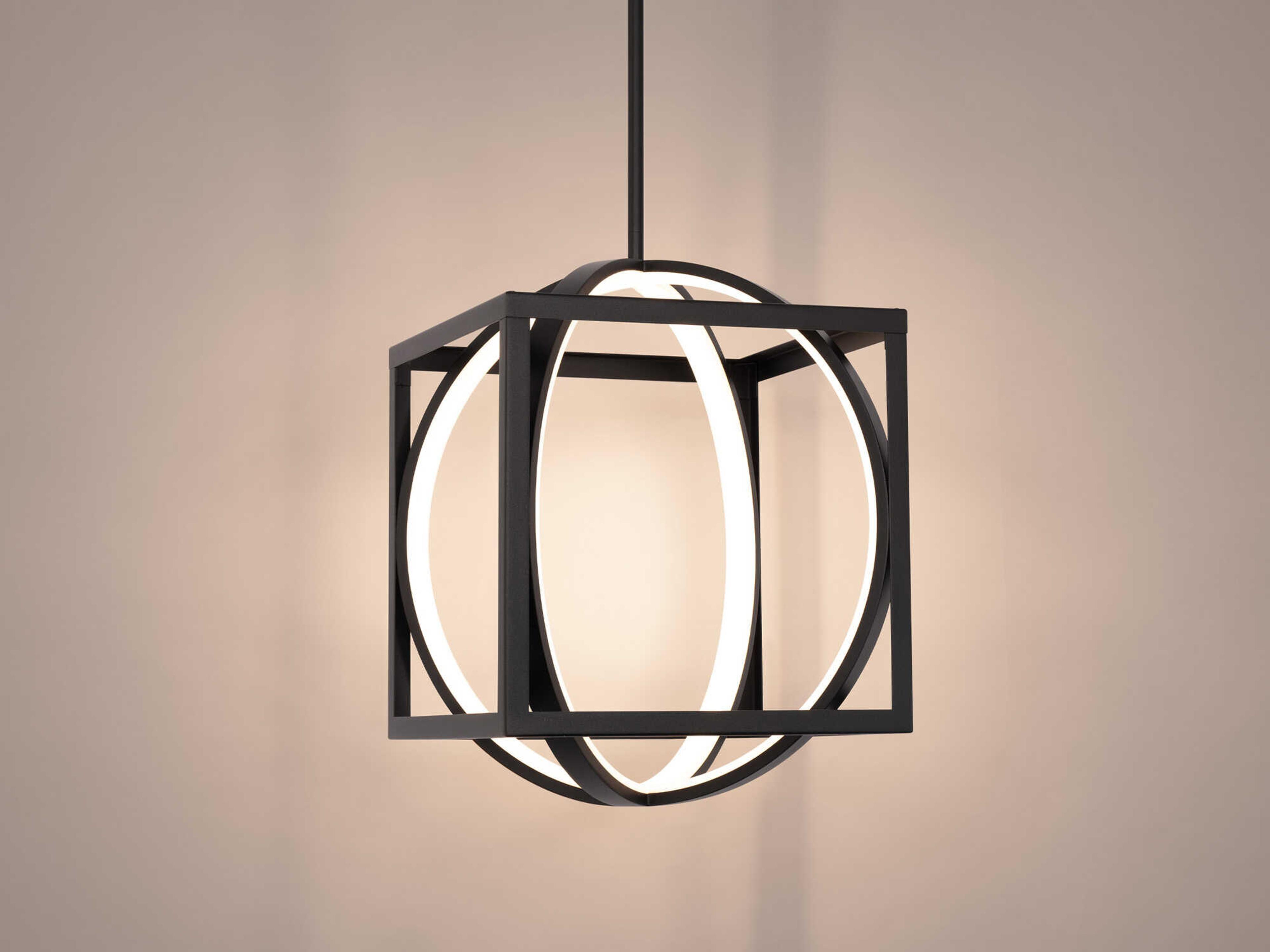 dweLED by WAC Lighting Geometrix 2-Light Black LED Geometric Mini Pendant