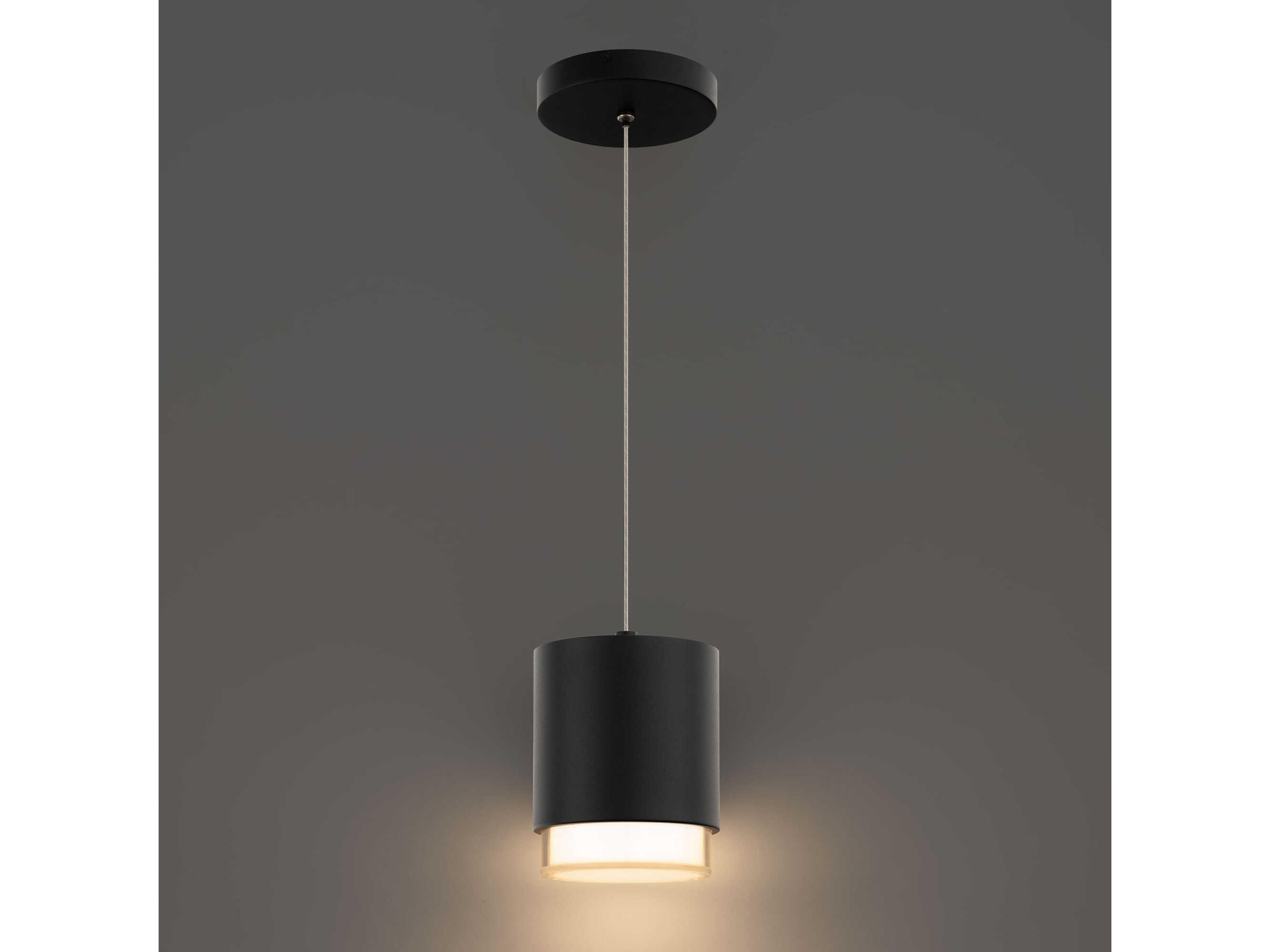 dweLED by WAC Lighting Cloak 1-Light Black Cylinder Mini Pendant