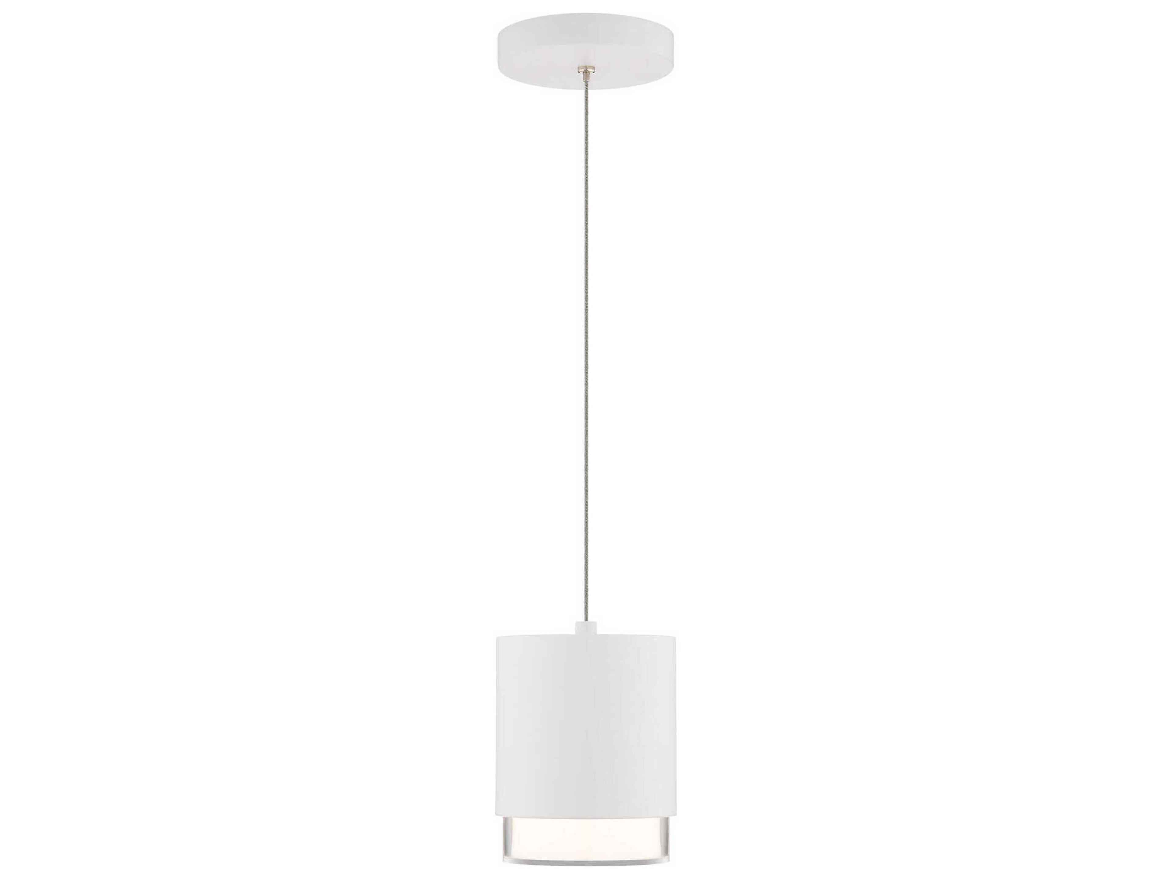 dweLED by WAC Lighting Cloak 1-Light White Cylinder Mini Pendant