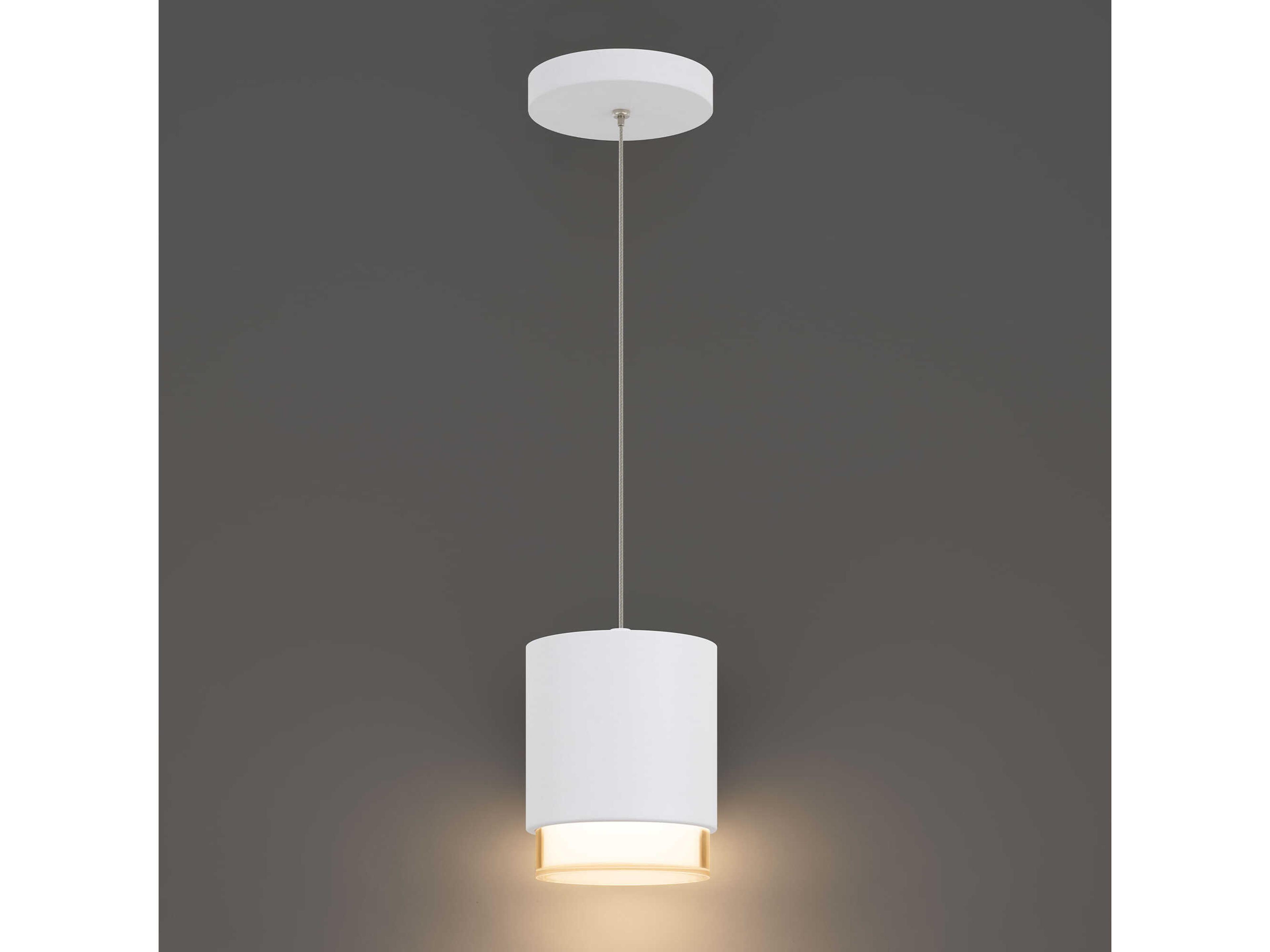 dweLED by WAC Lighting Cloak 1-Light White Cylinder Mini Pendant