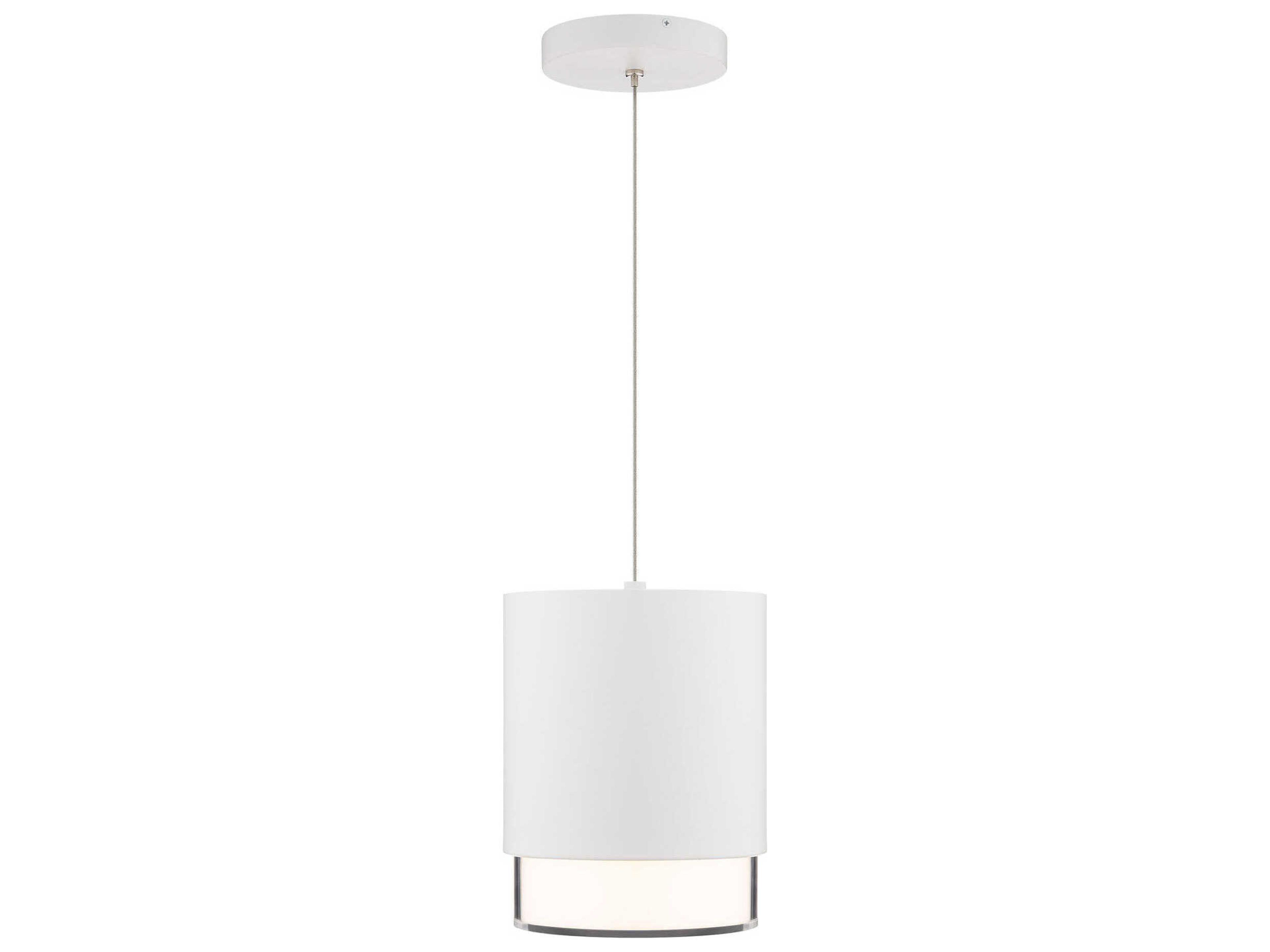 dweLED by WAC Lighting Cloak 1-Light White Cylinder Mini Pendant