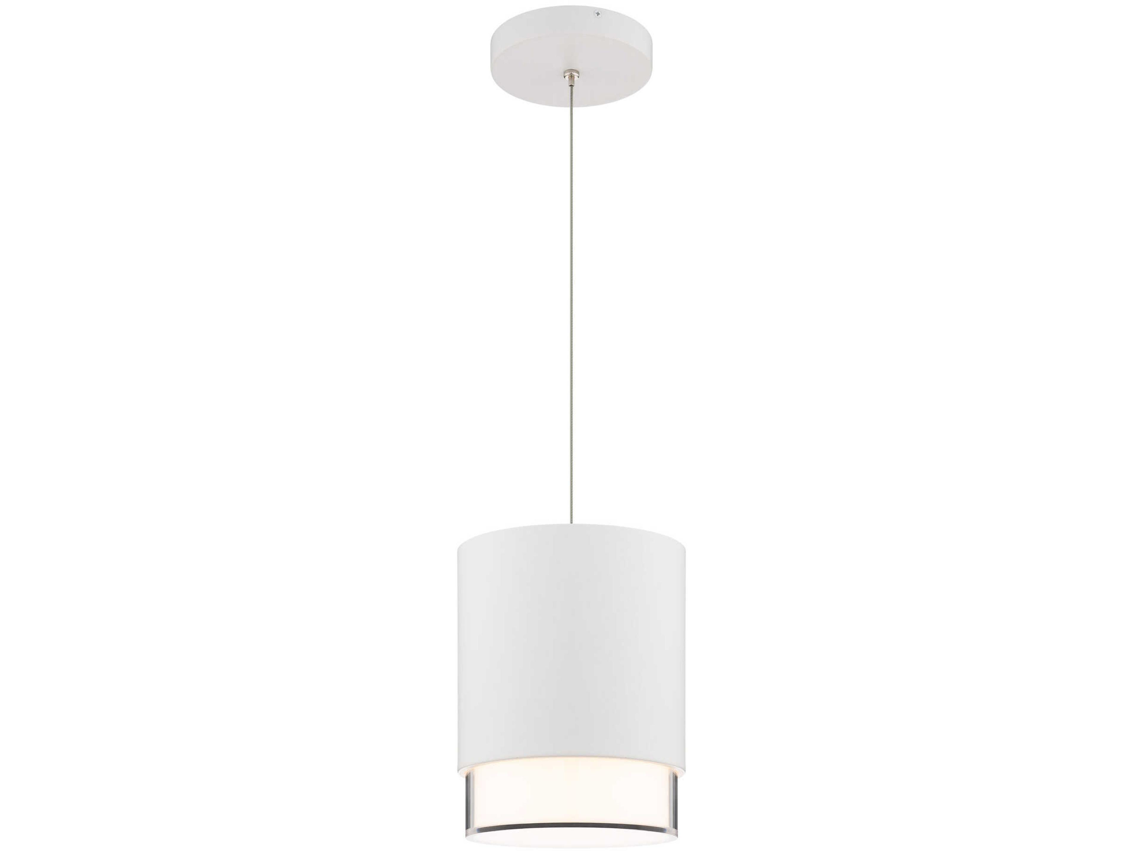 dweLED by WAC Lighting Cloak 1-Light White Cylinder Mini Pendant