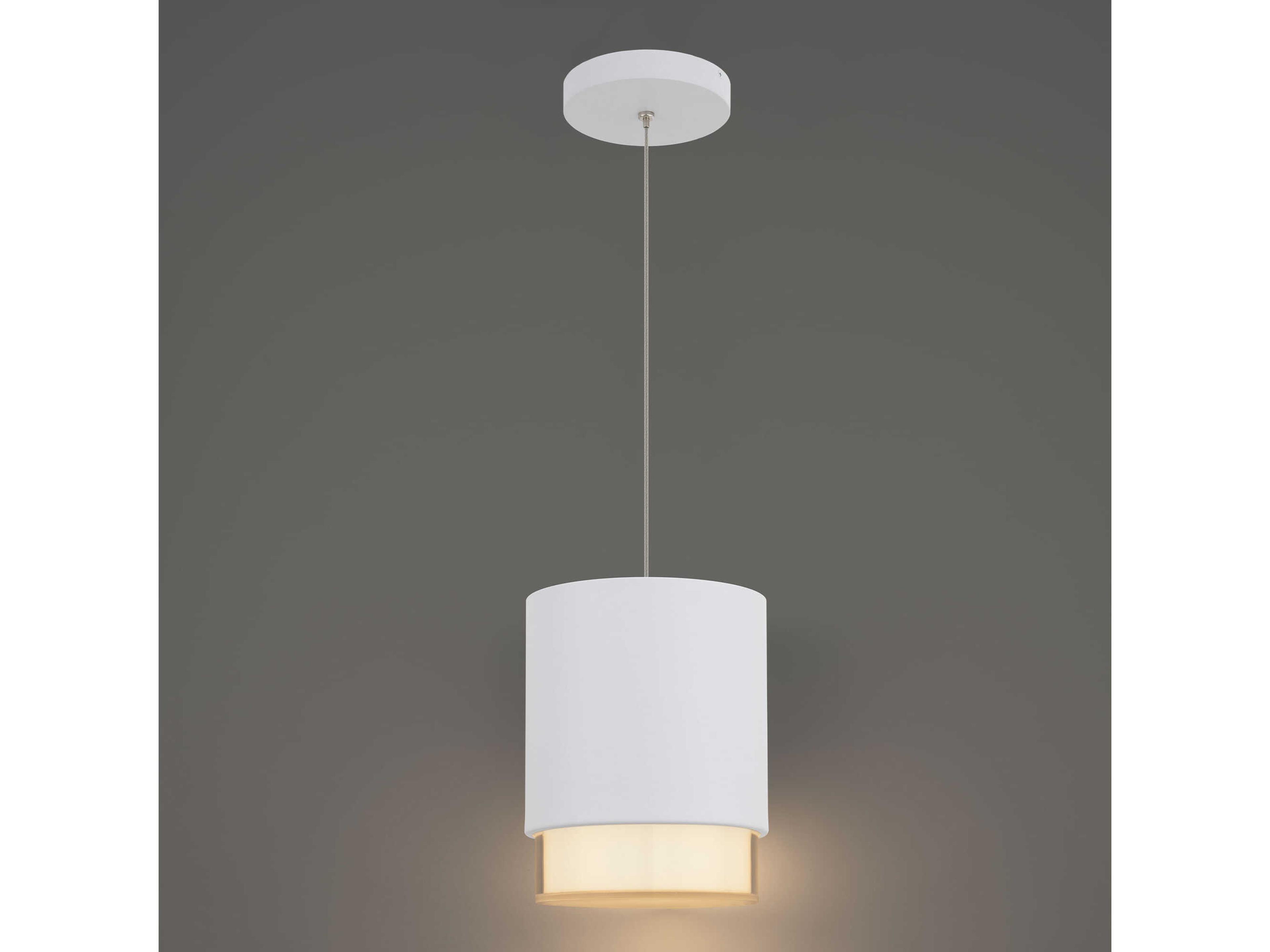 dweLED by WAC Lighting Cloak 1-Light White Cylinder Mini Pendant