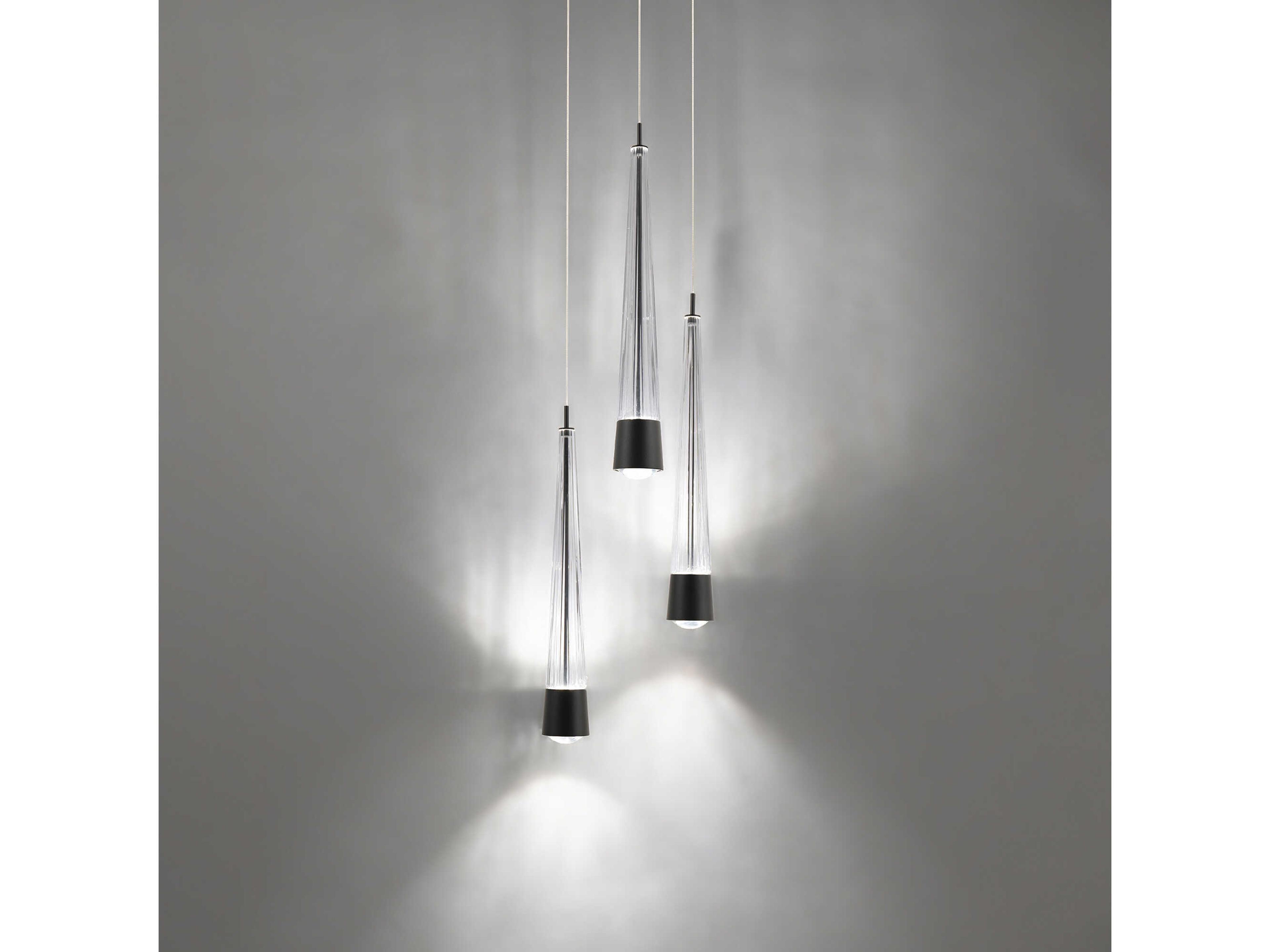 dweLED by WAC Lighting Quill 3-Light Black Linear Mini Pendant