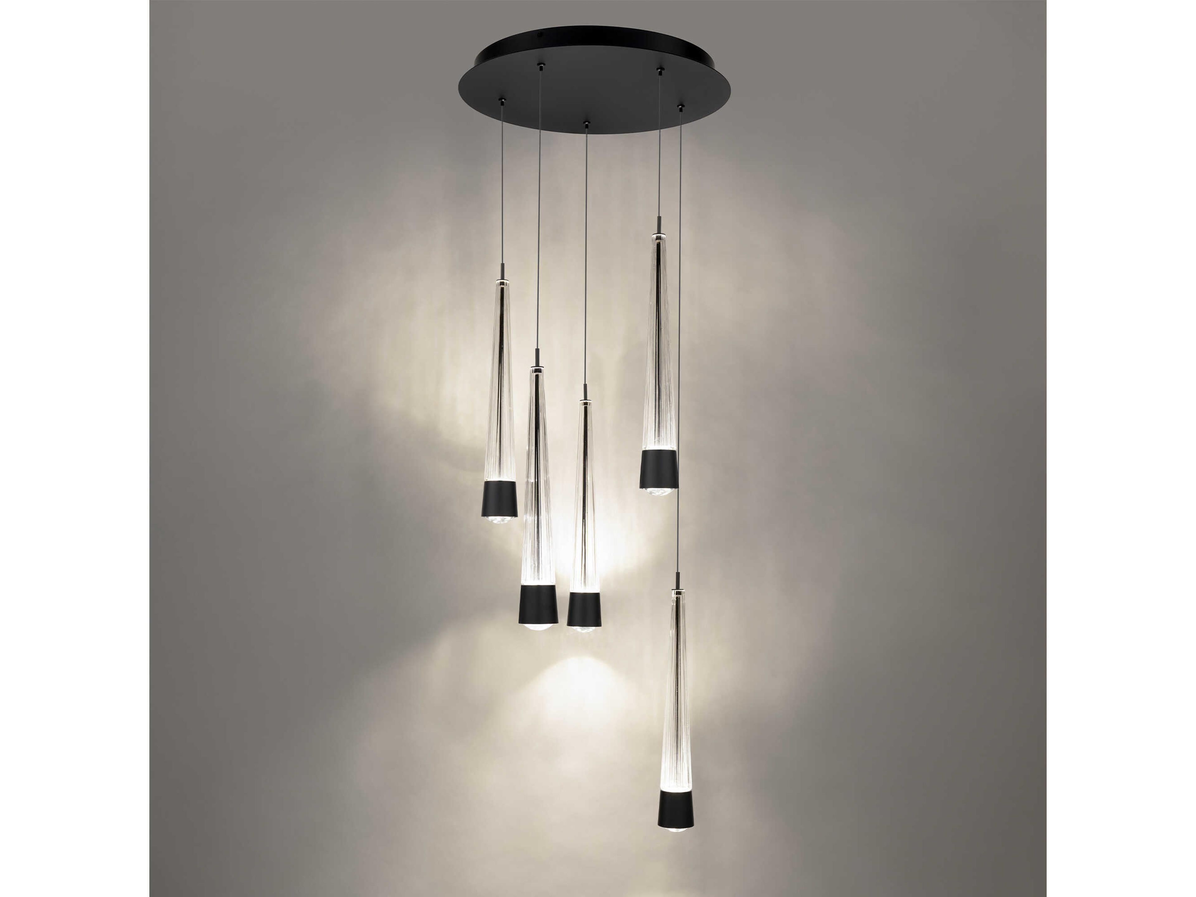 dweLED by WAC Lighting Quill 5-Light Black Linear Pendant