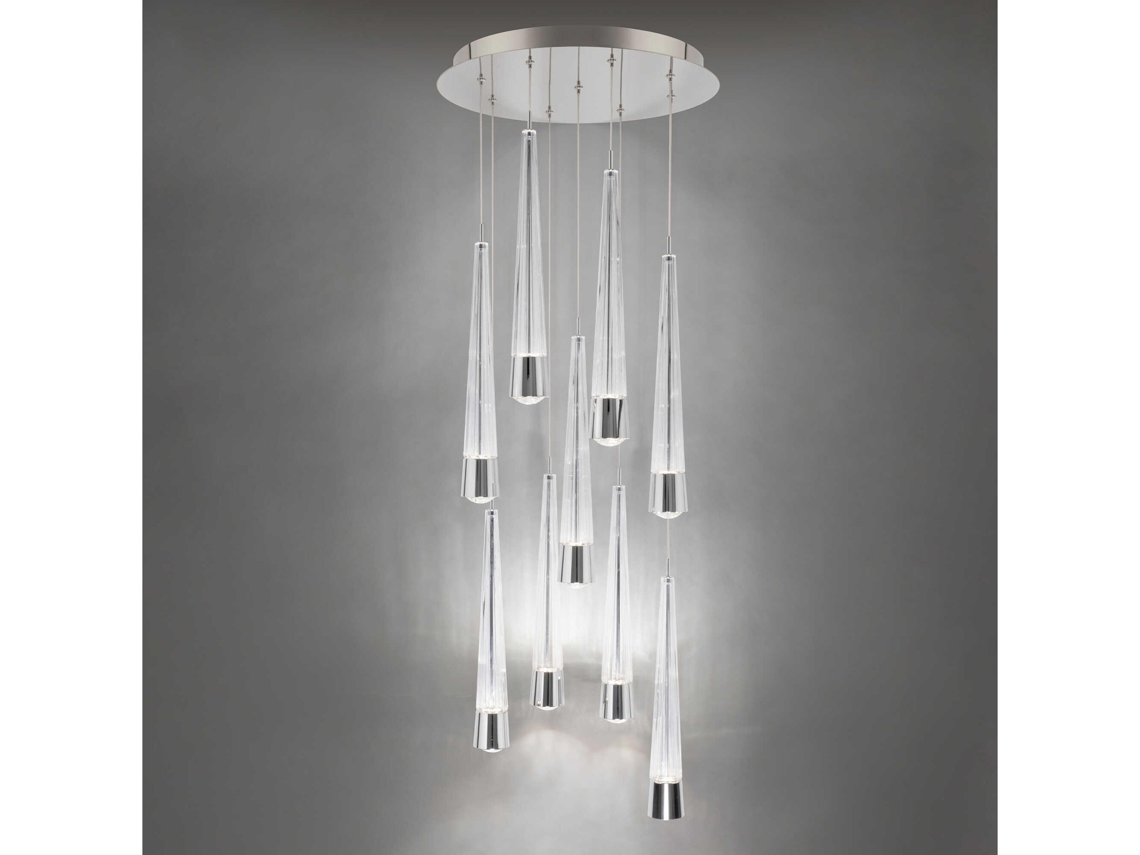dweLED by WAC Lighting Quill 9-Light Chrome Linear Pendant