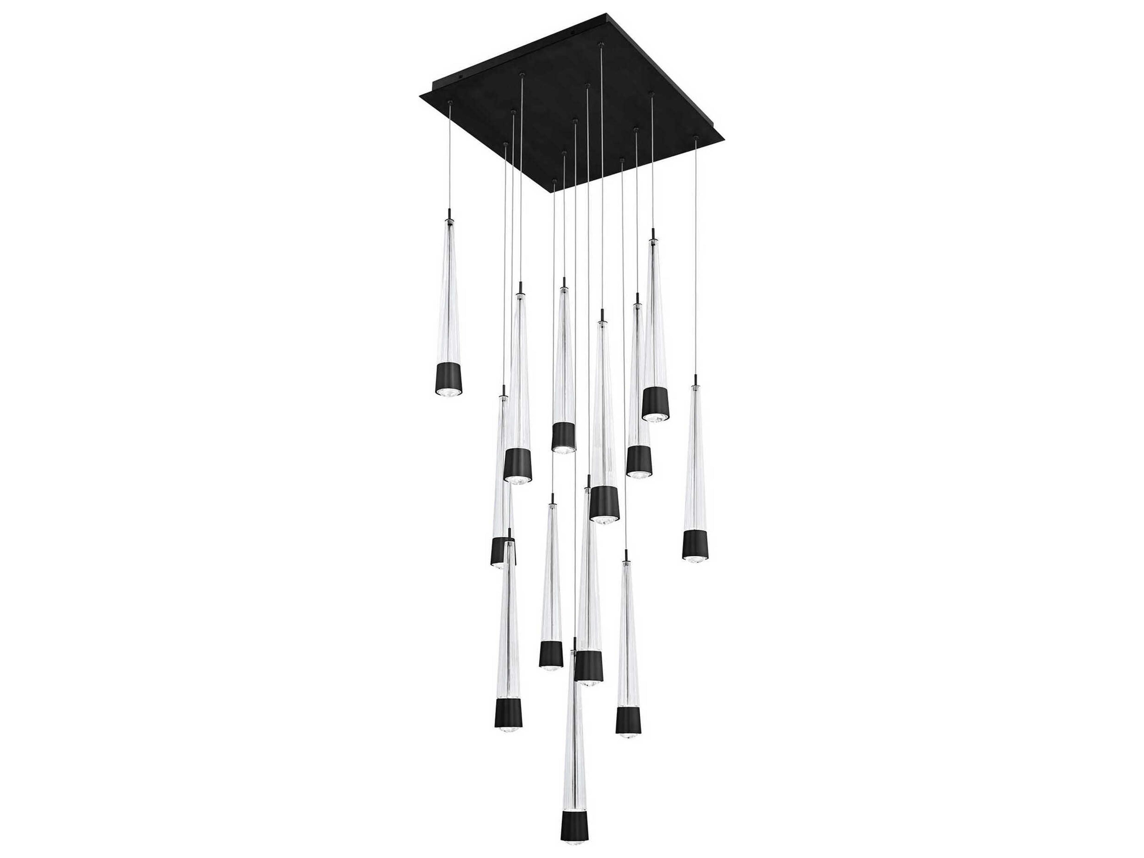 Quill 13-Light Black Linear Pendant