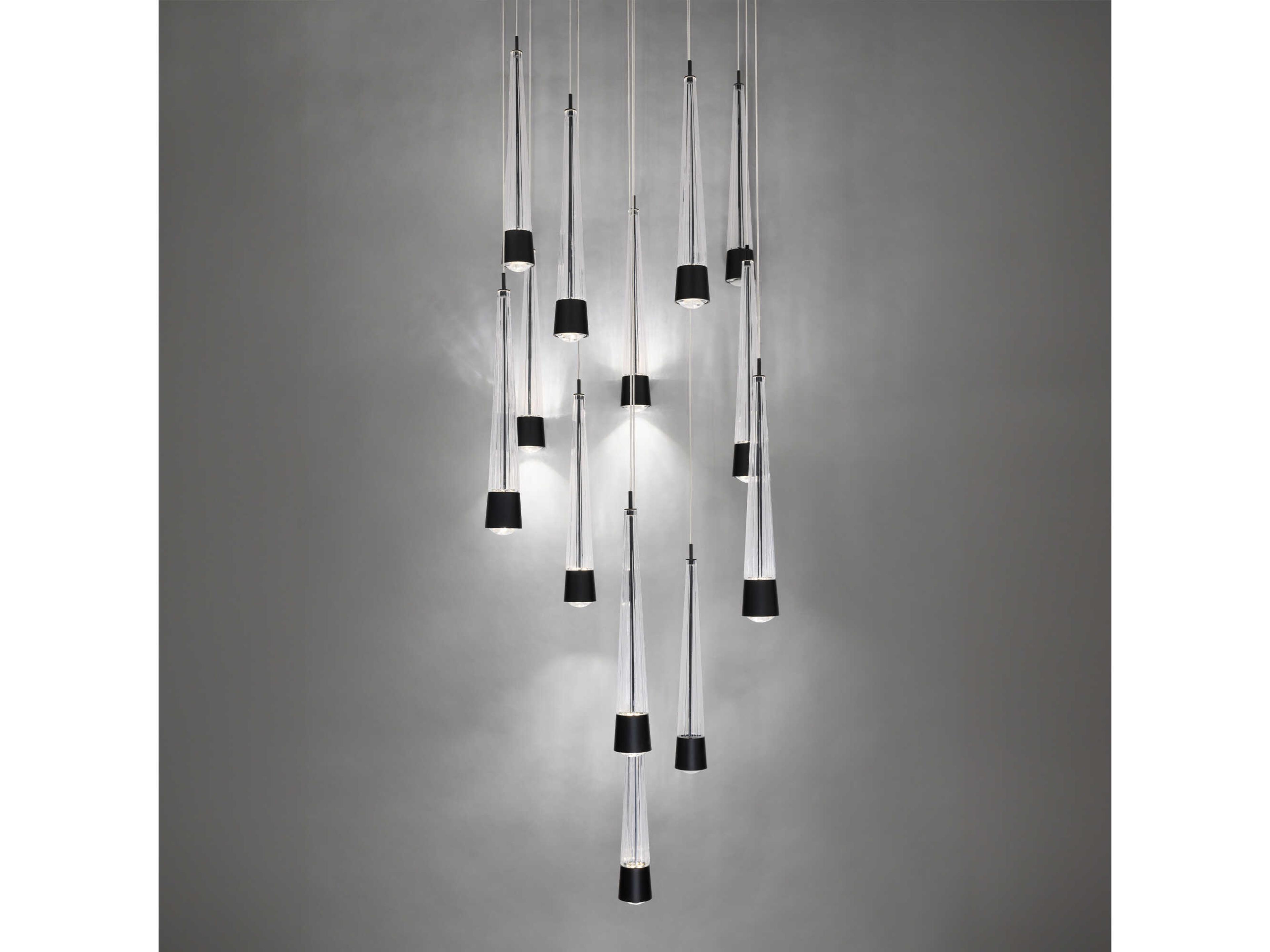 dweLED by WAC Lighting Quill 13-Light Black Linear Pendant