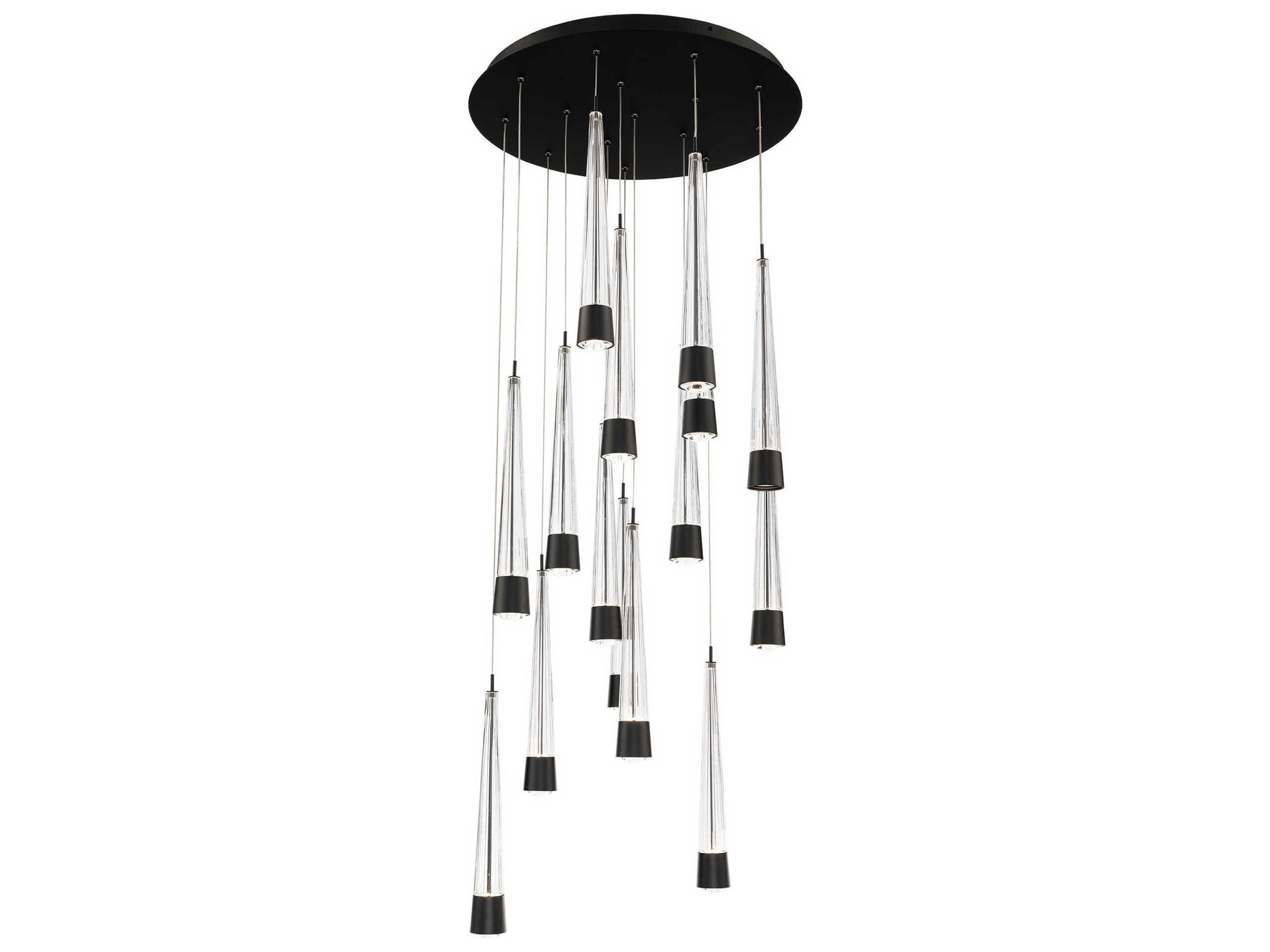 Quill 15-Light Black Linear Pendant