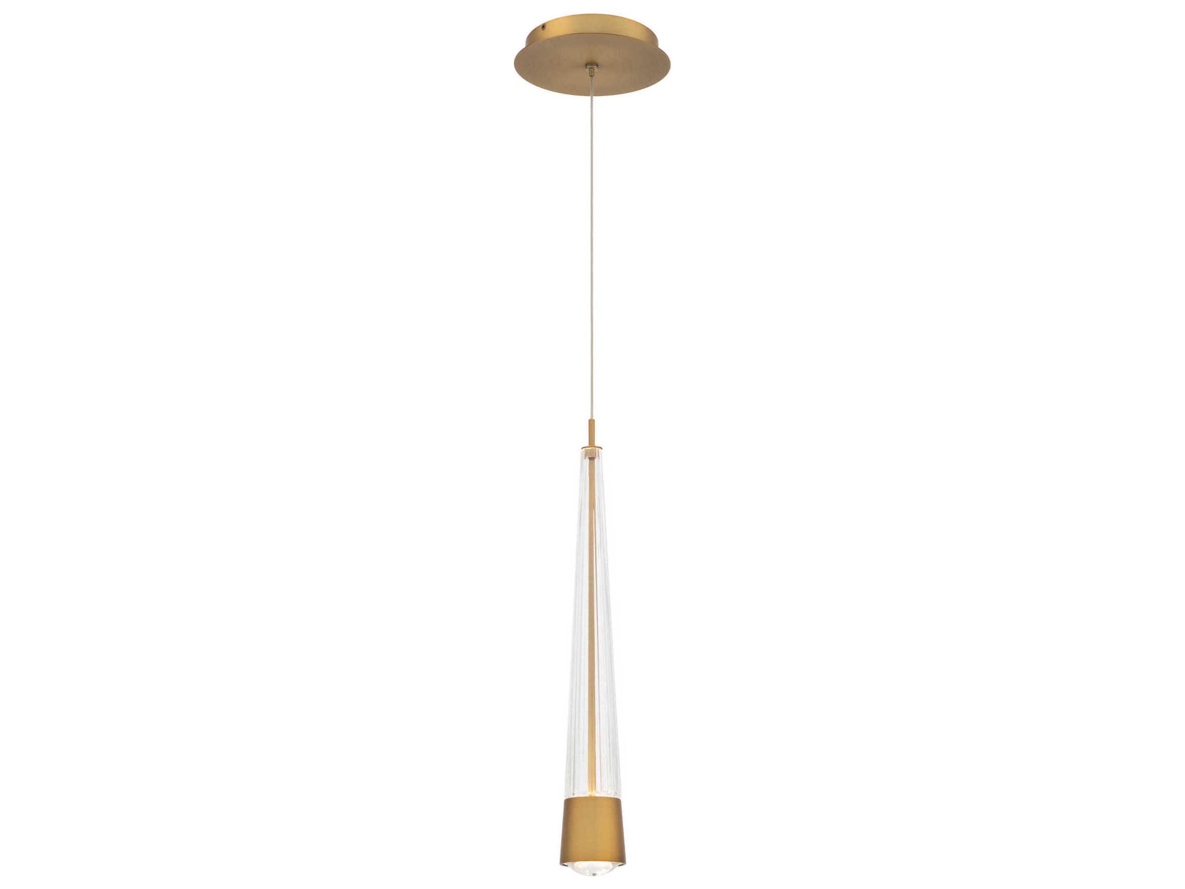 Quill 1-Light Aged Brass Mini Pendant