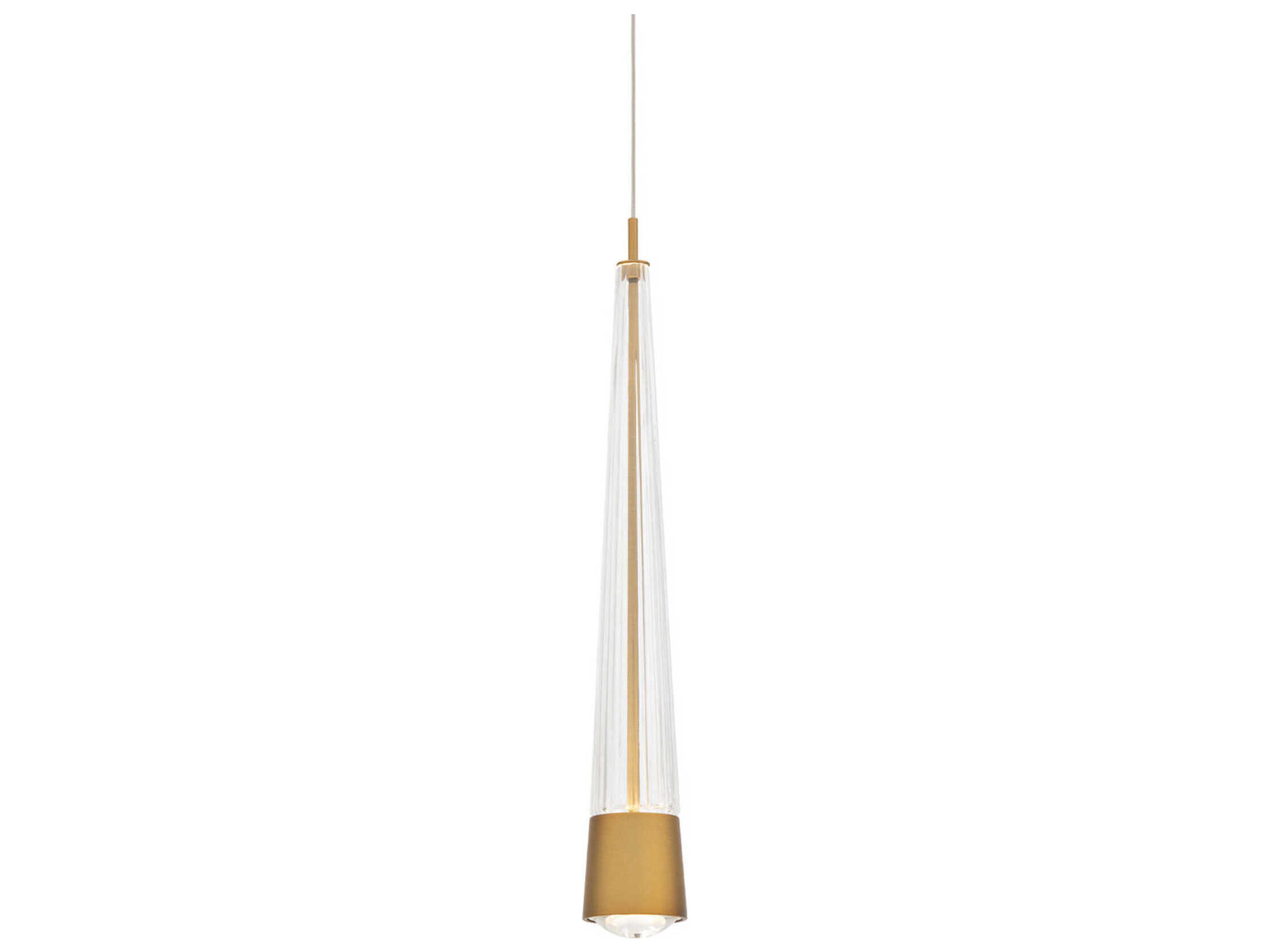 dweLED by WAC Lighting Quill 1-Light Aged Brass Mini Pendant
