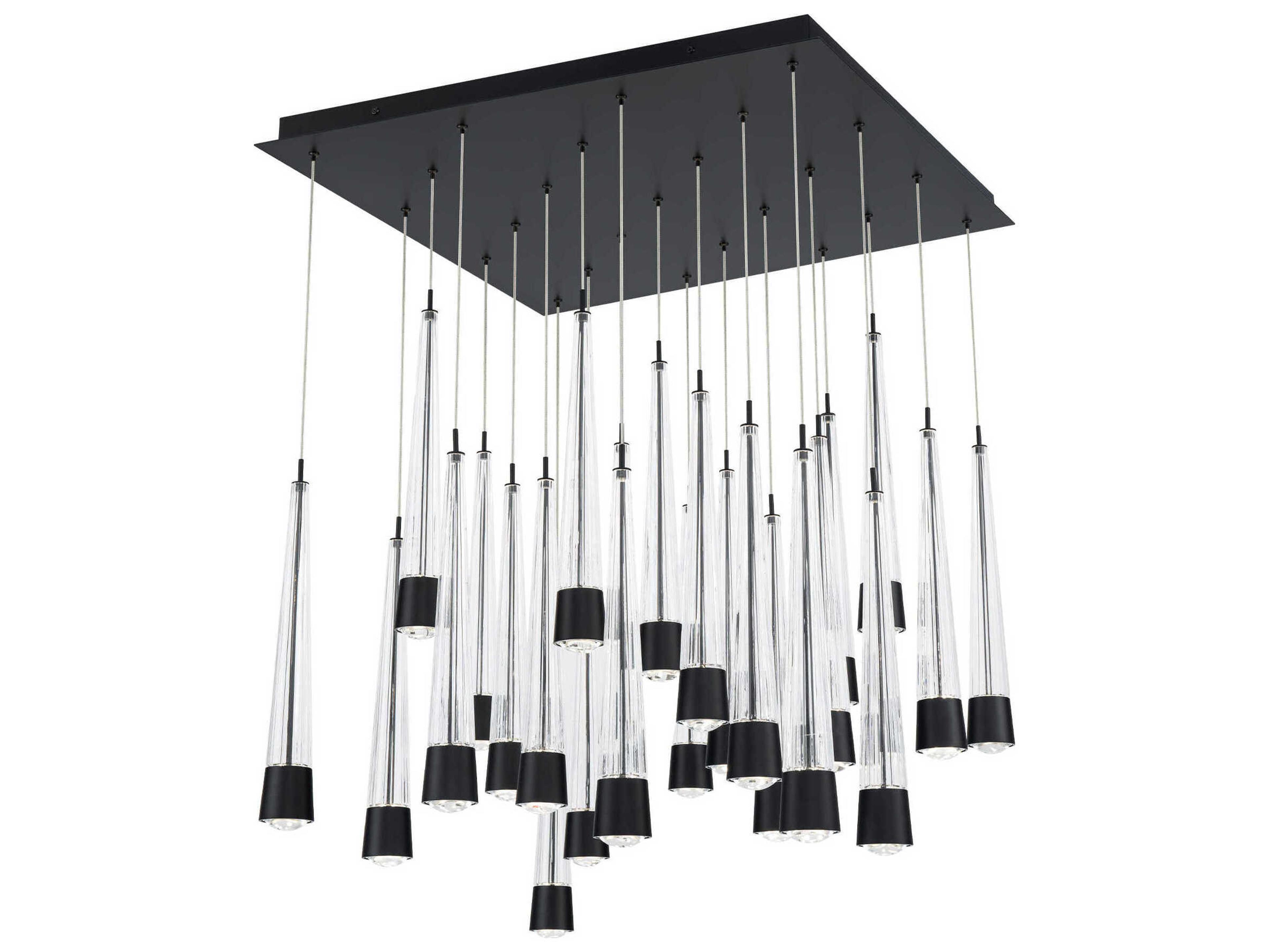 Quill 25-Light Black Linear Pendant