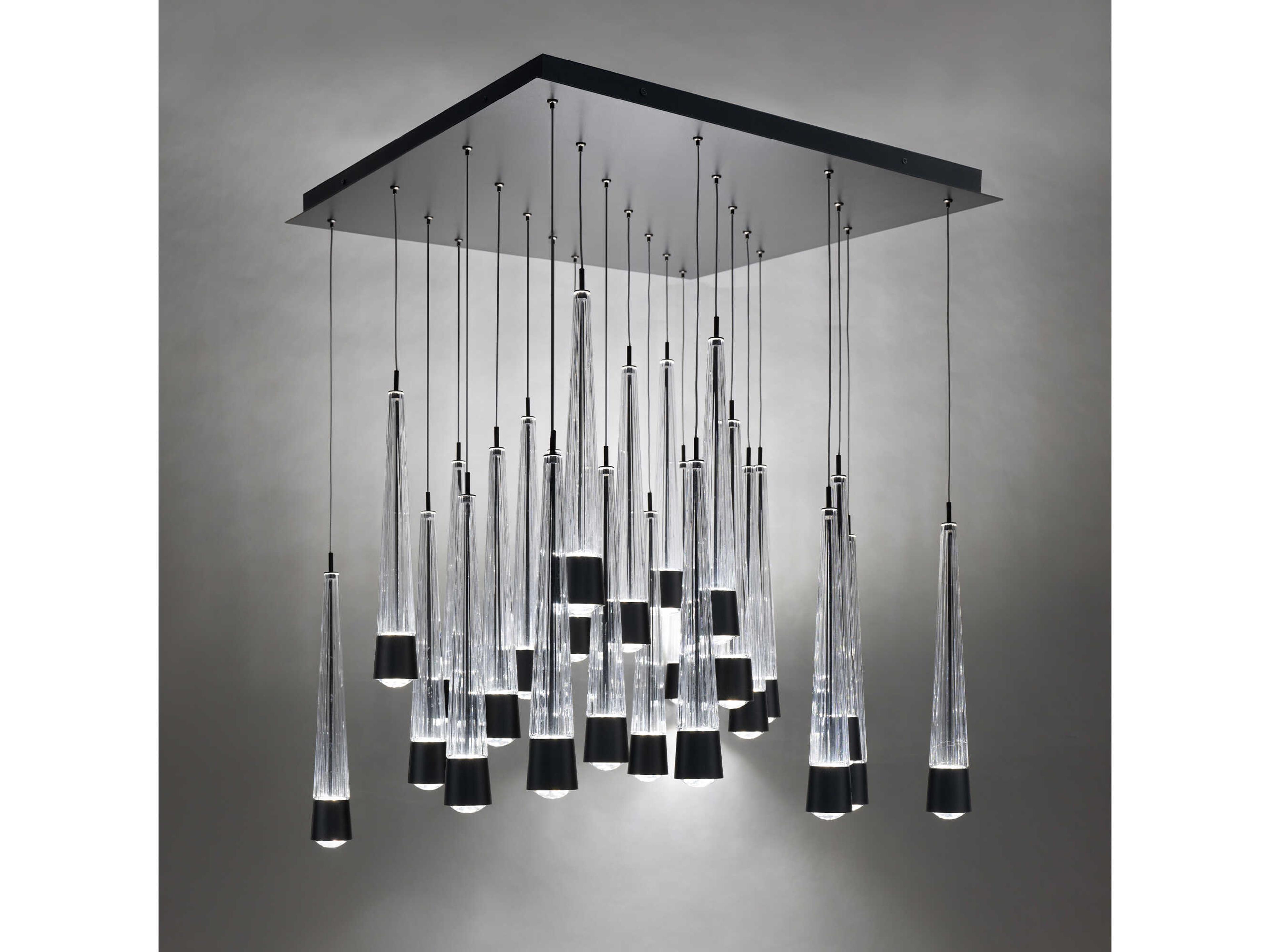 dweLED by WAC Lighting Quill 25-Light Black Linear Pendant