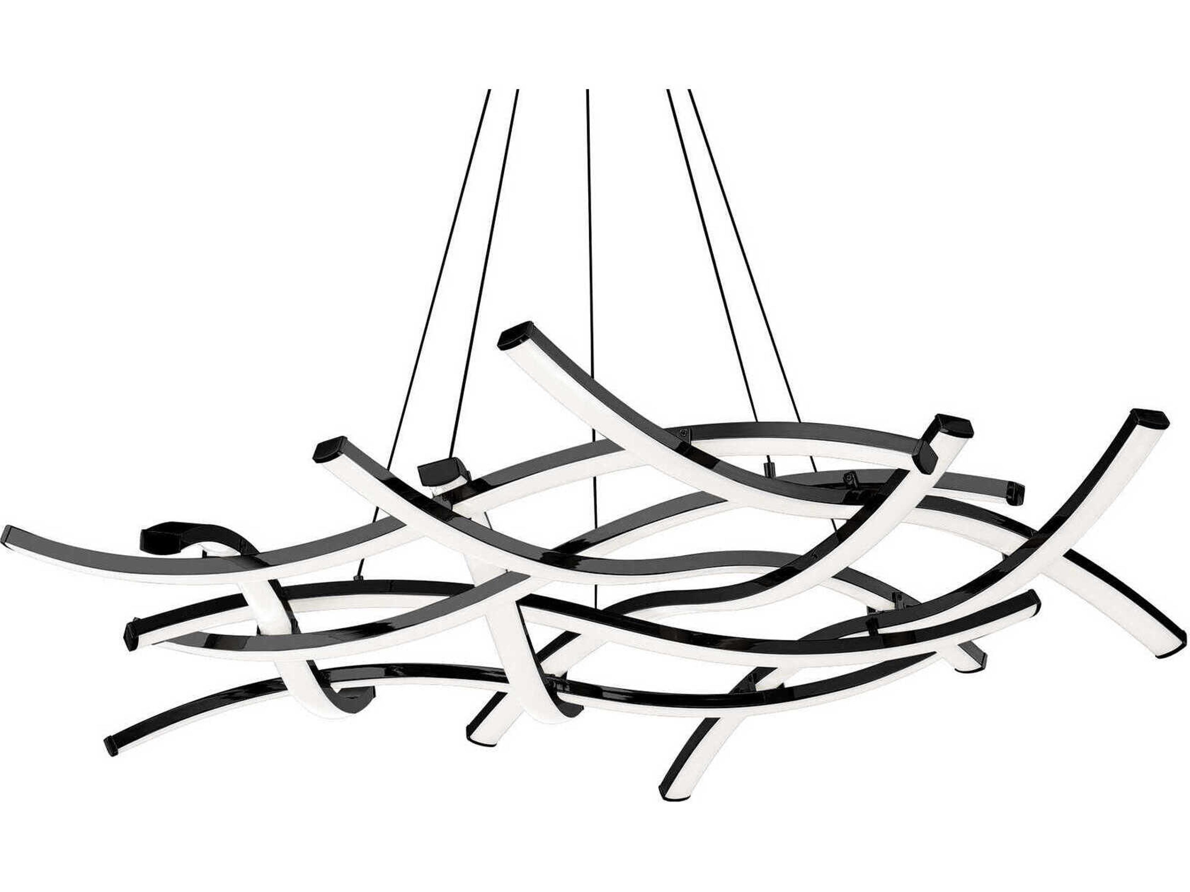 dweLED by WAC Lighting Divergence 9-Light Black LED Chandelier