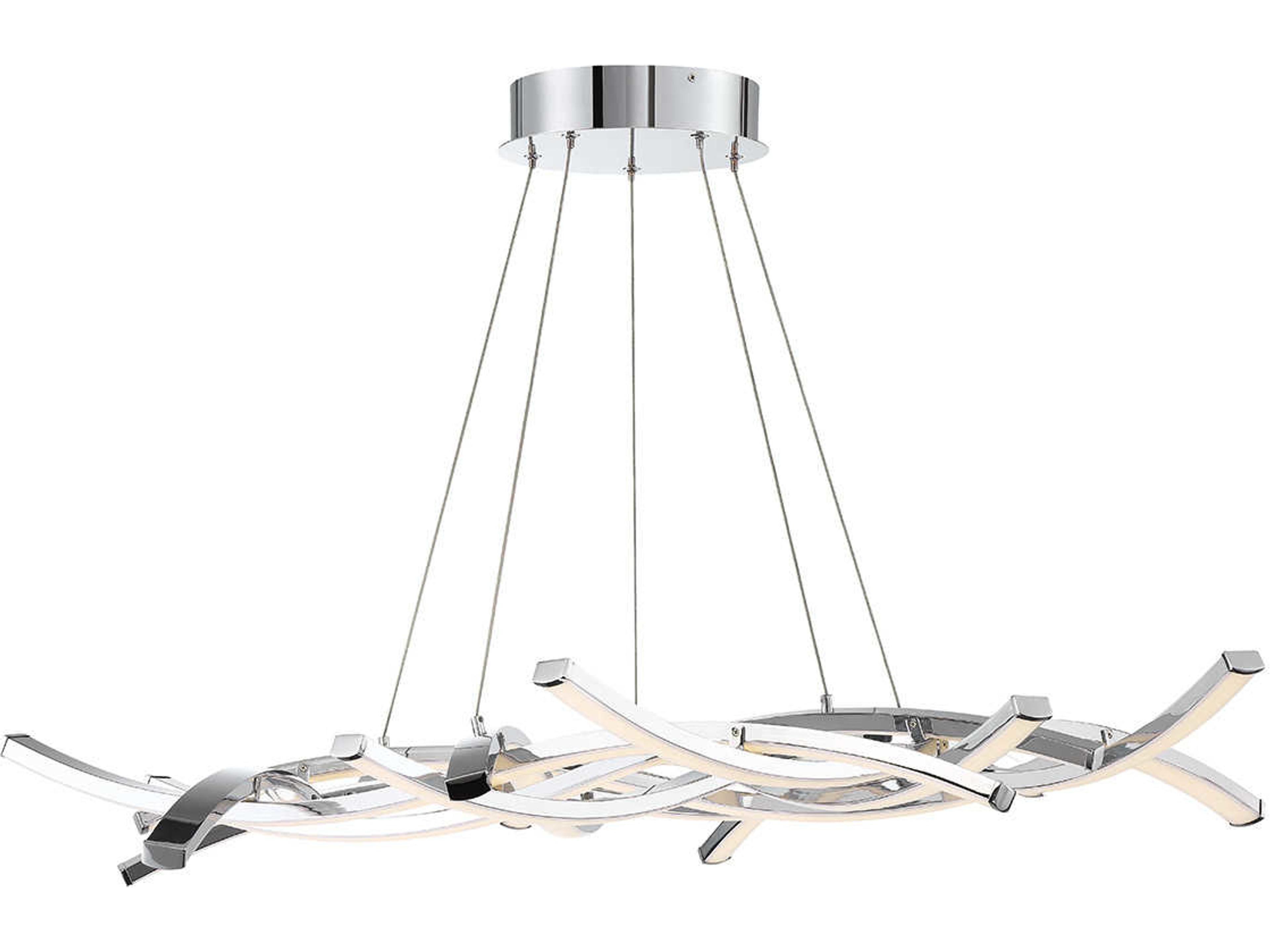 dweLED by WAC Lighting Divergence 9-Light Chrome LED Pendant