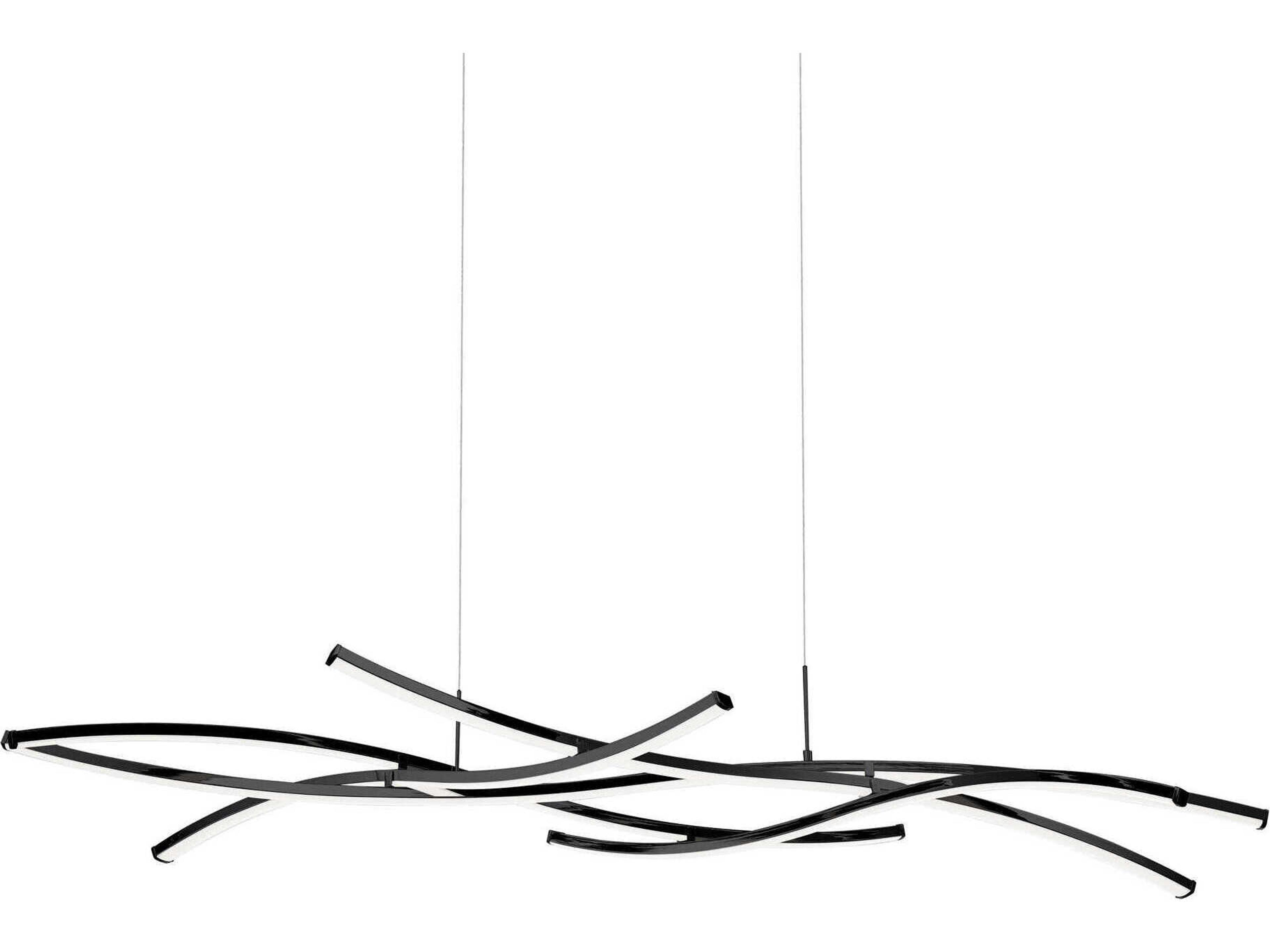 dweLED by WAC Lighting Divergence 9-Light Black LED Island Pendant