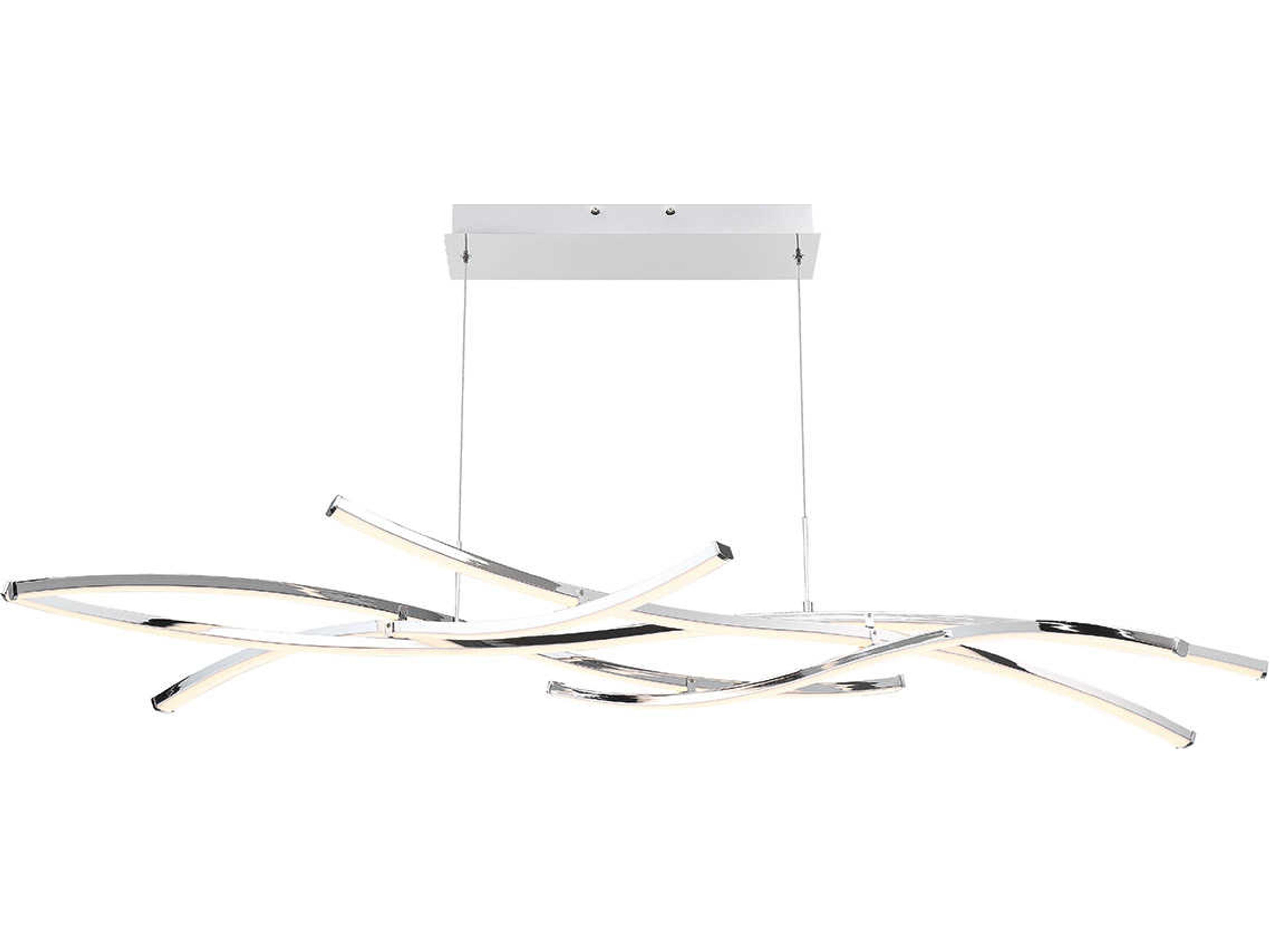 dweLED by WAC Lighting Divergence 9-Light Chrome LED Island Pendant