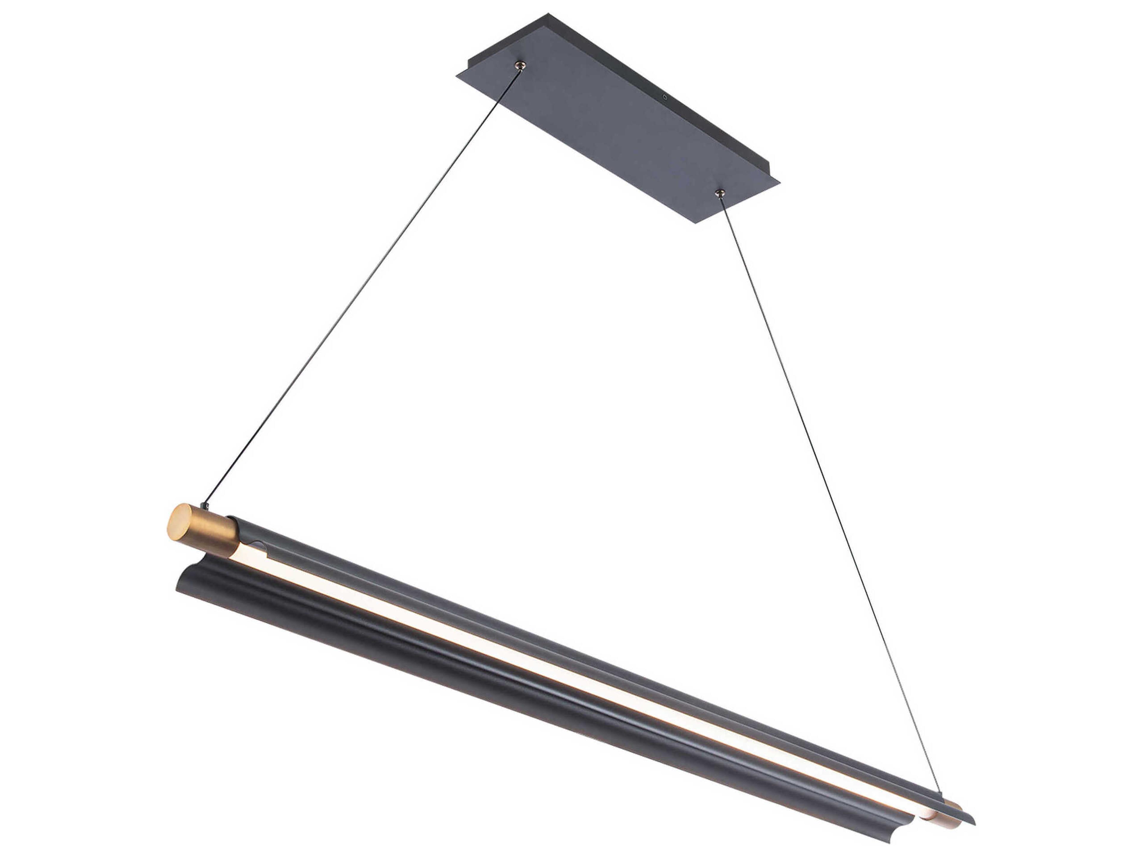 Pavilion 1-Light Black Aged Brass LED Linear Island Pendant