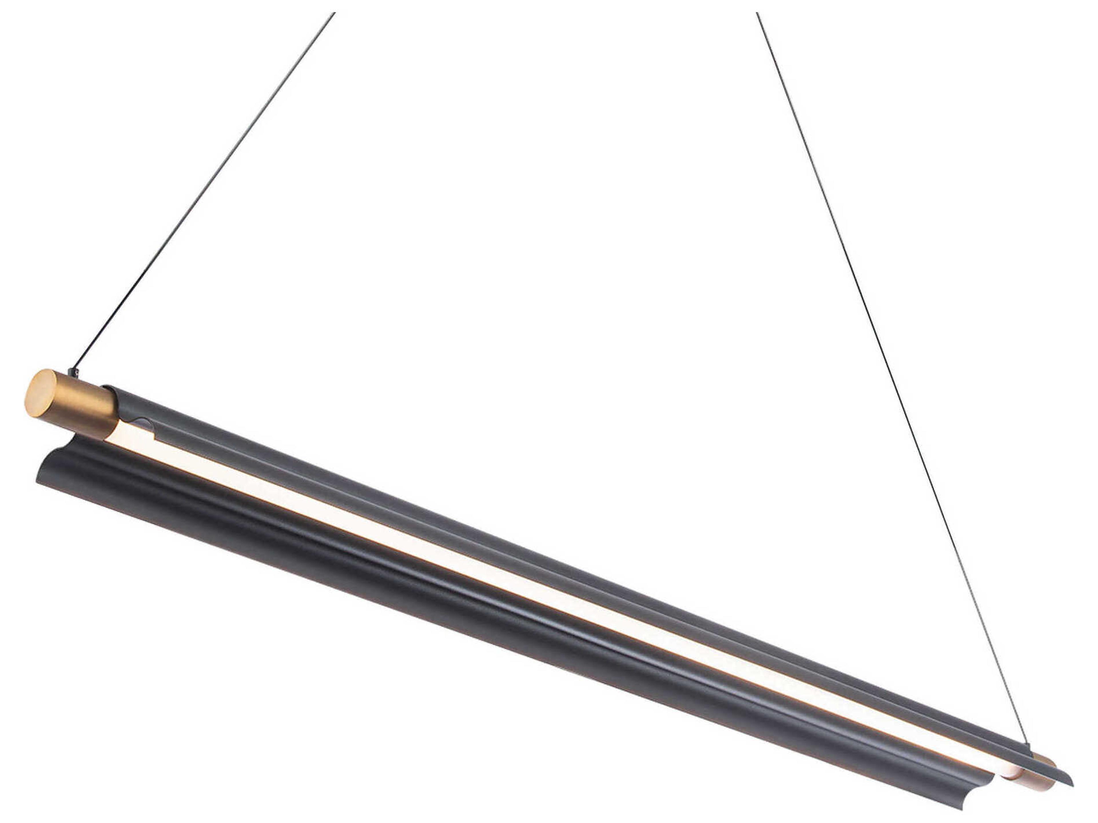 dweLED by WAC Lighting Pavilion 1-Light Black Aged Brass LED Linear Island Pendant