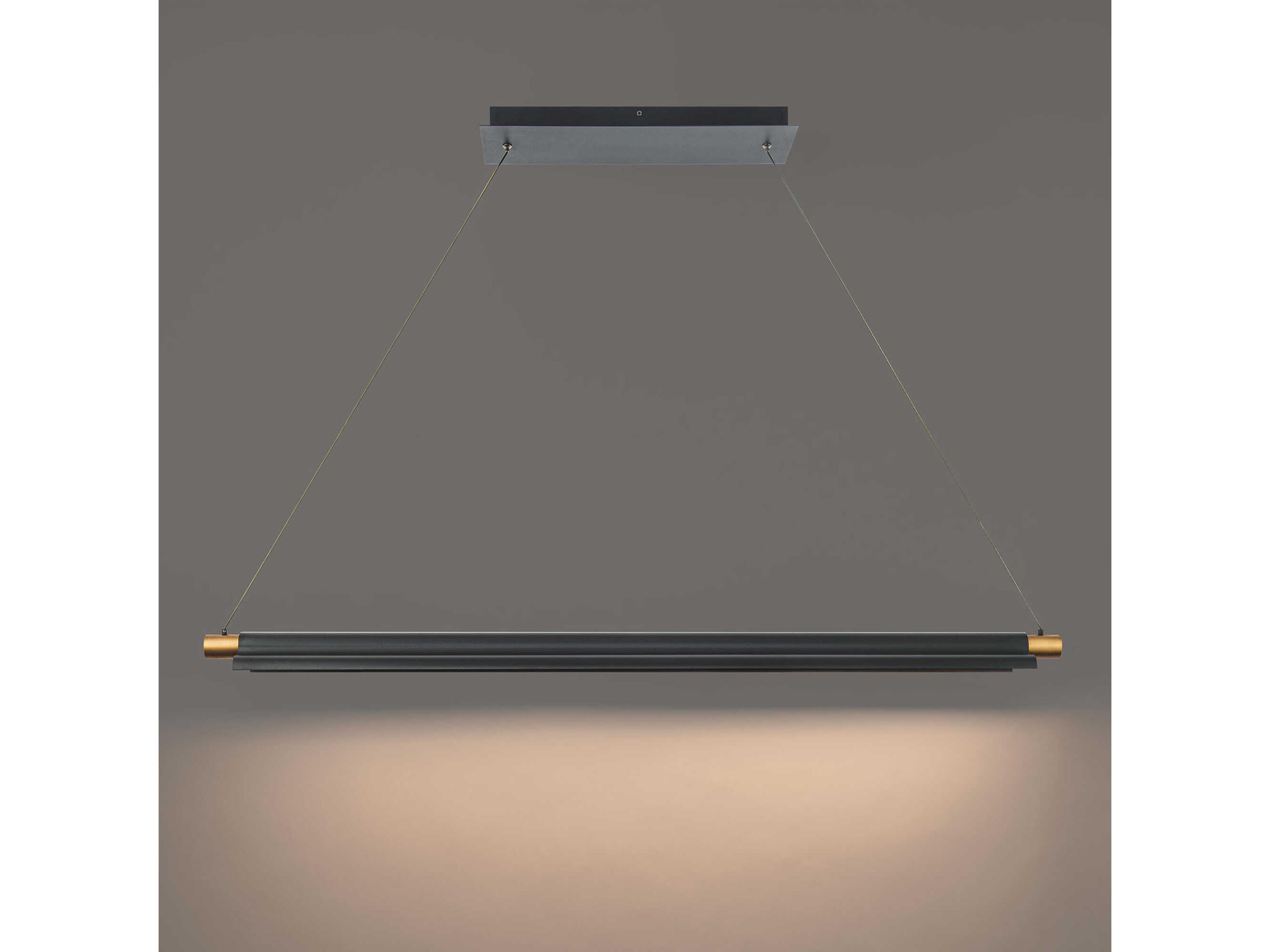 dweLED by WAC Lighting Pavilion 1-Light Black Aged Brass LED Linear Island Pendant
