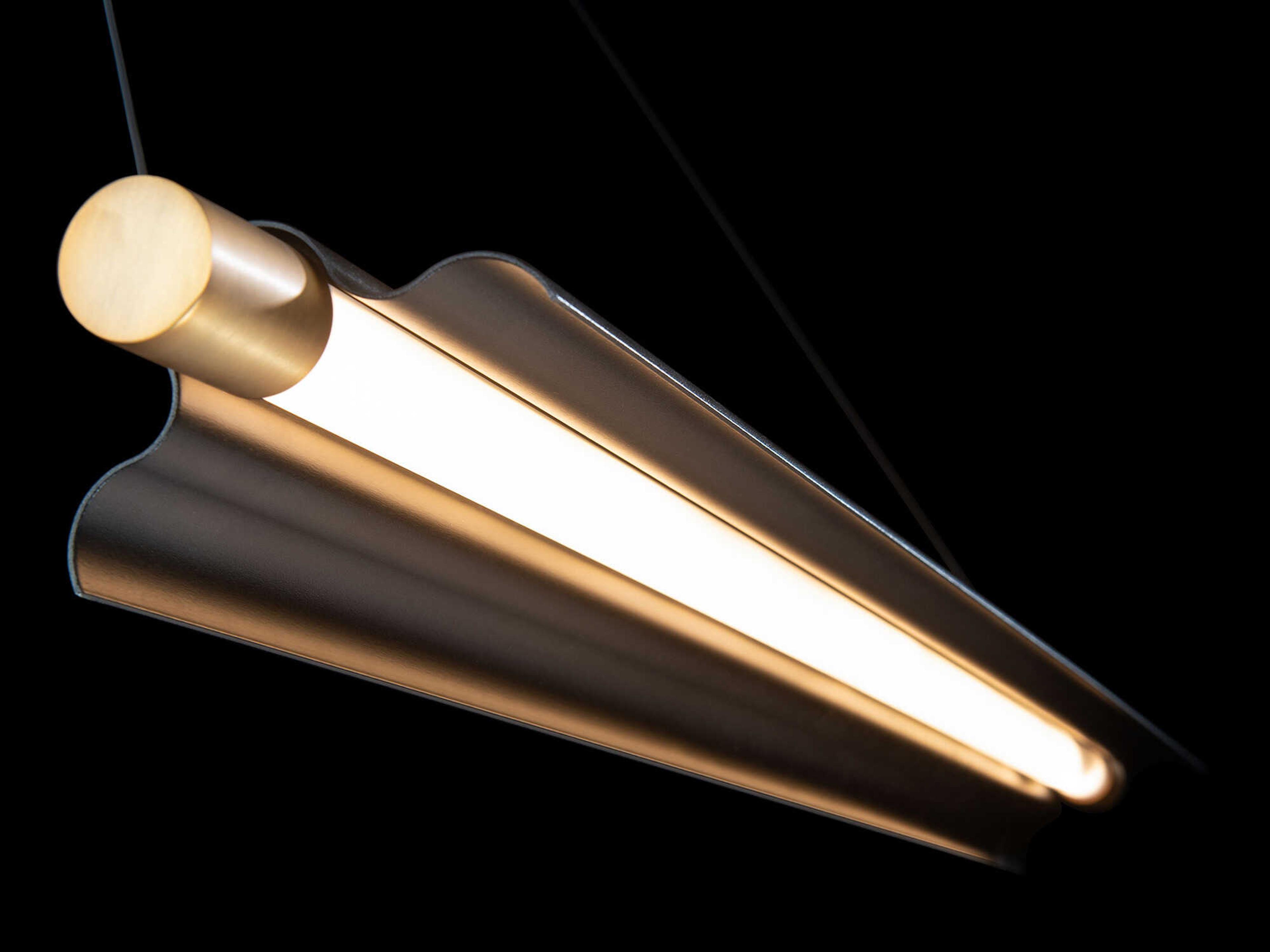 dweLED by WAC Lighting Pavilion 1-Light Black Aged Brass LED Linear Island Pendant