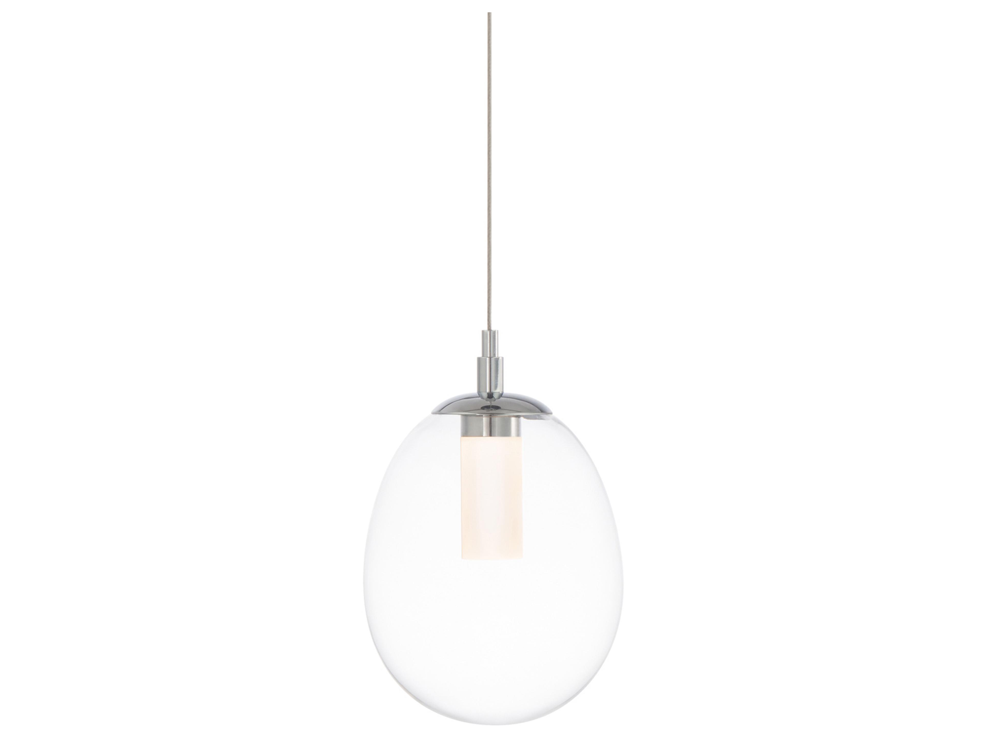 dweLED by WAC Lighting Bolla 1-Light Chrome Glass LED Cylinder Mini Pendant