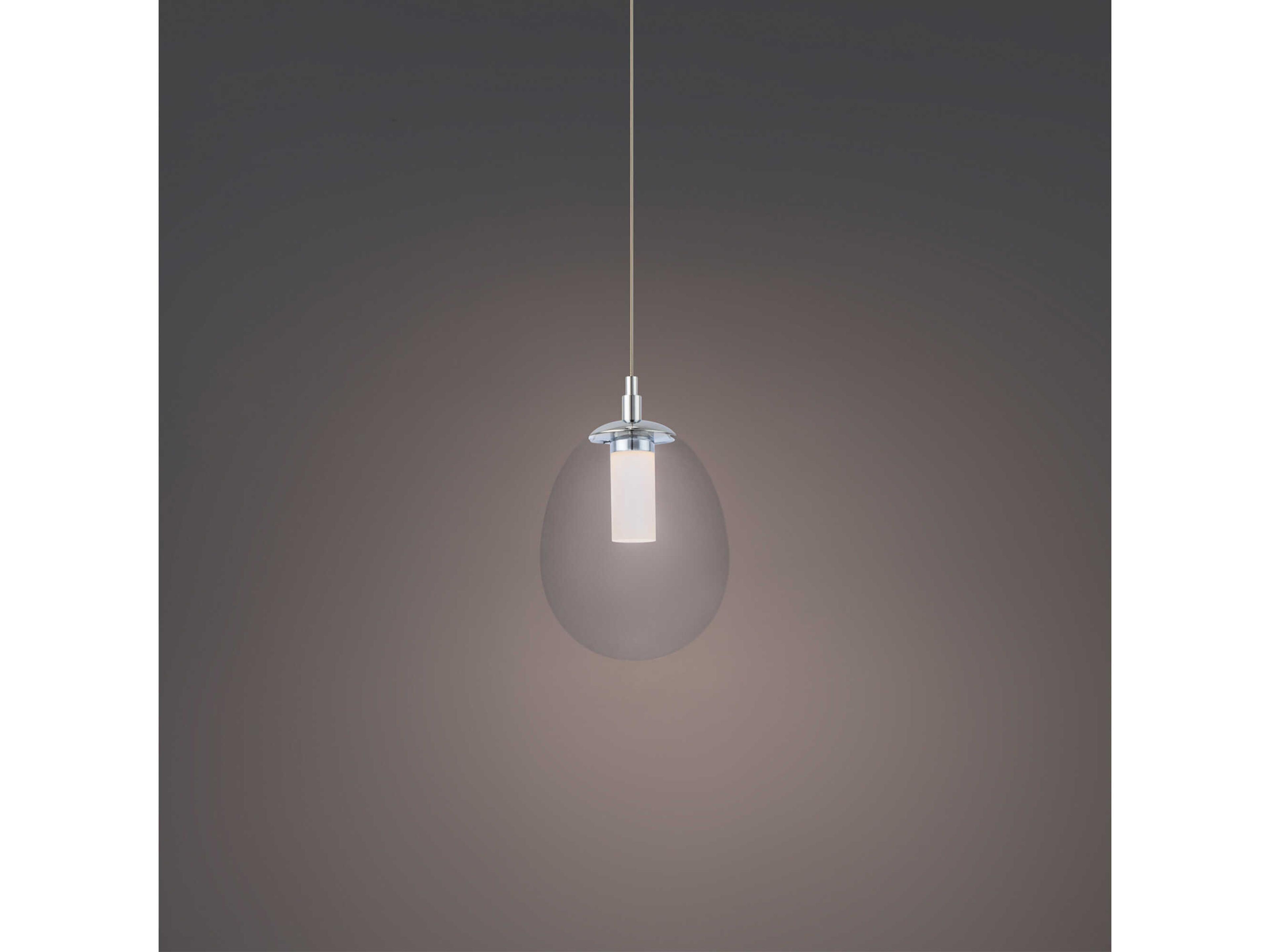 dweLED by WAC Lighting Bolla 1-Light Chrome Glass LED Cylinder Mini Pendant