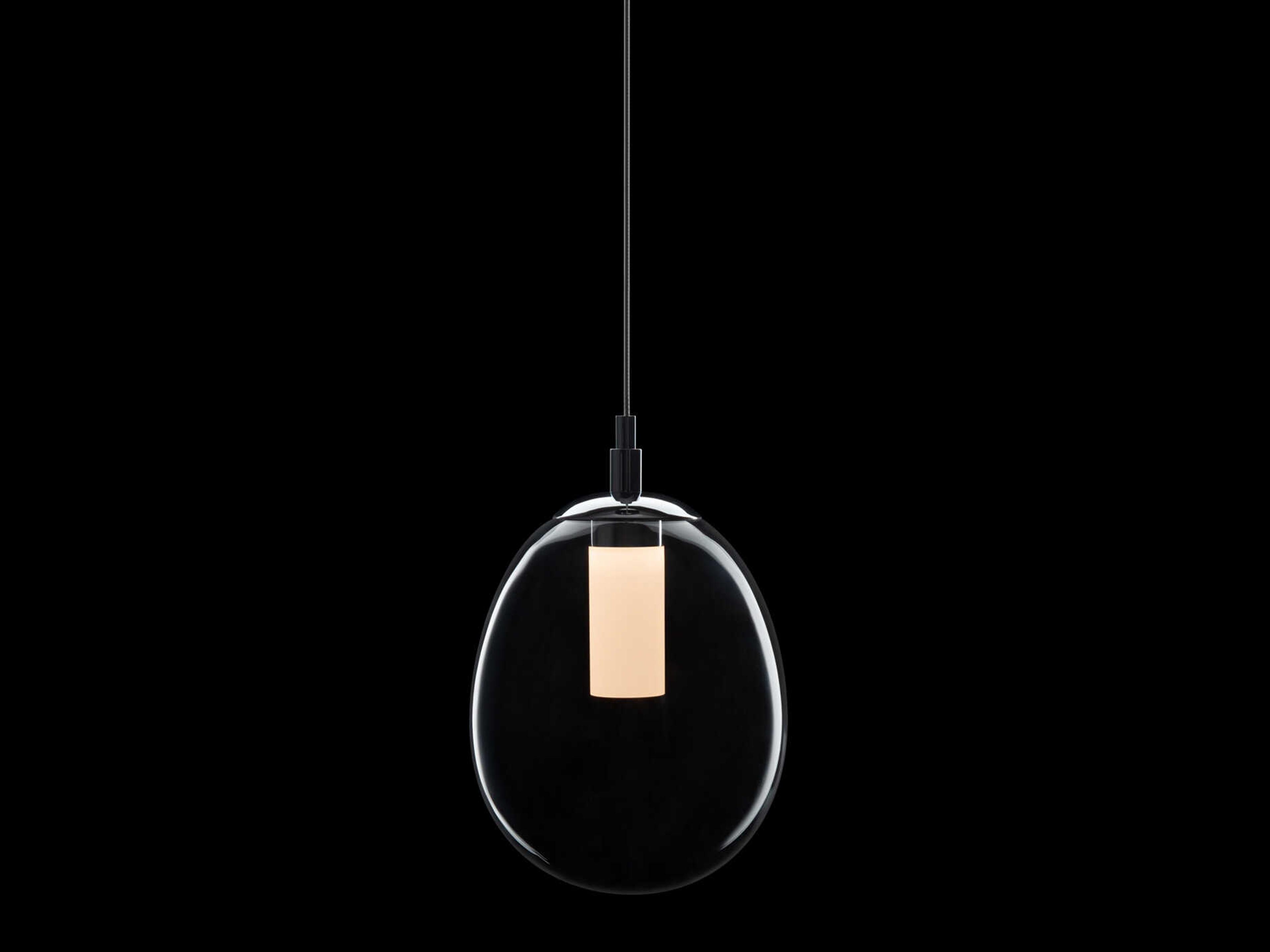 dweLED by WAC Lighting Bolla 1-Light Chrome Glass LED Cylinder Mini Pendant