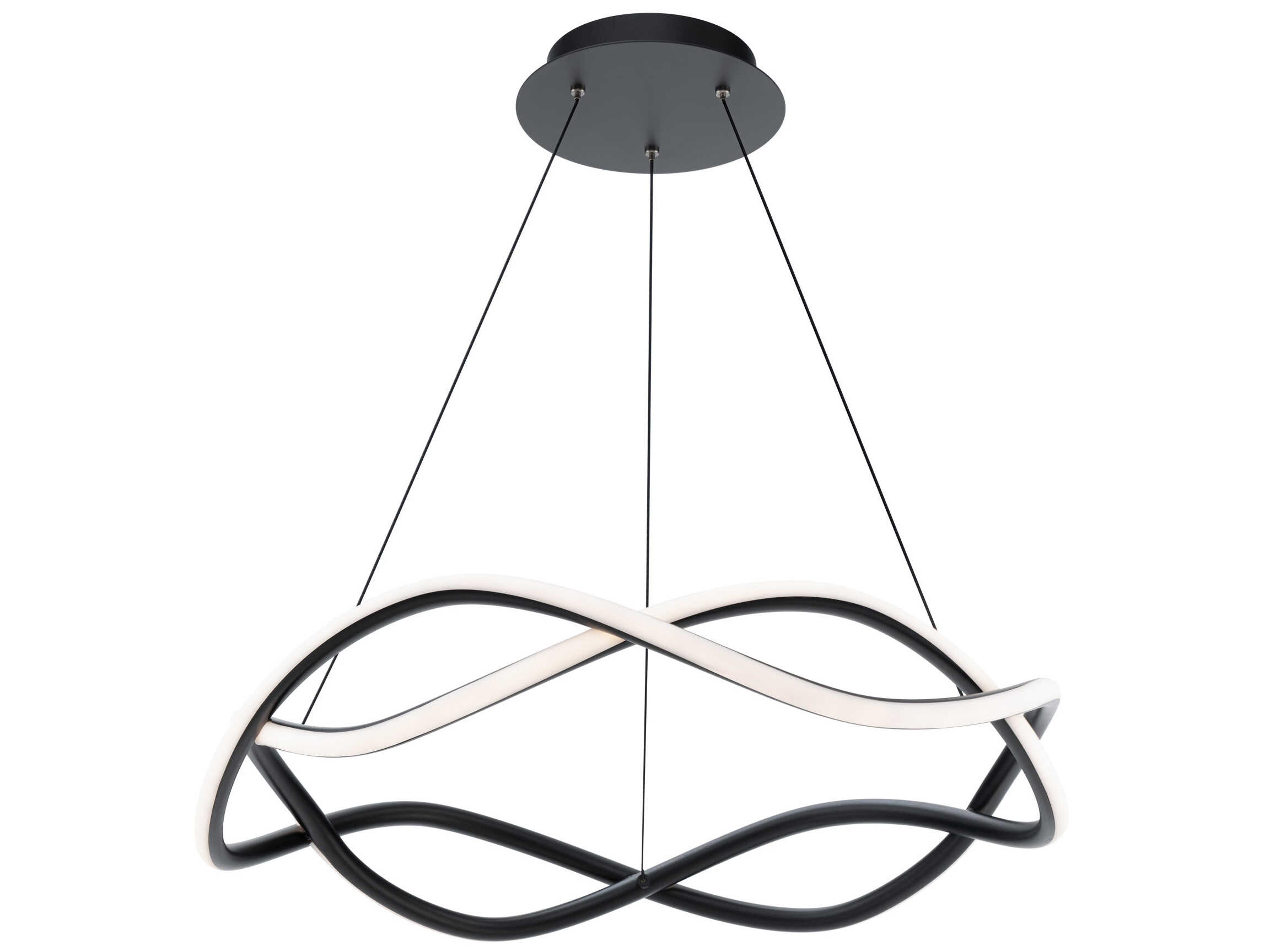 dweLED by WAC Lighting Swerve 2-Light Black Geometric Pendant